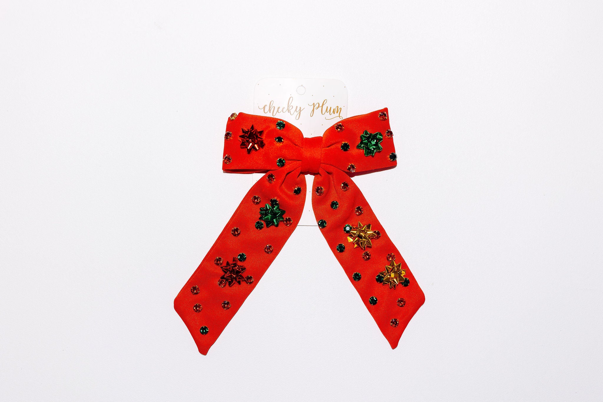 Beaded Hair Bow - Yuletide Shine