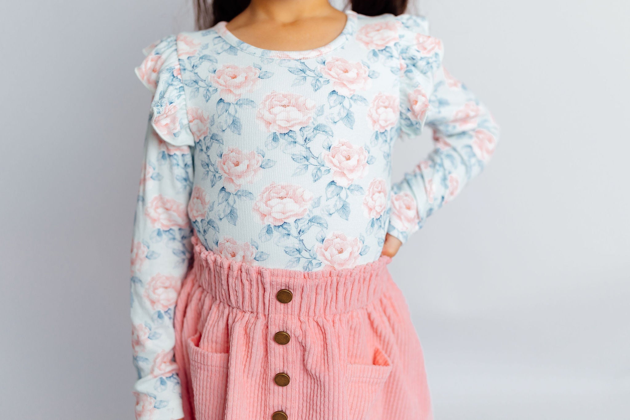 Ribbed Ruffle Top - Blooming Grace