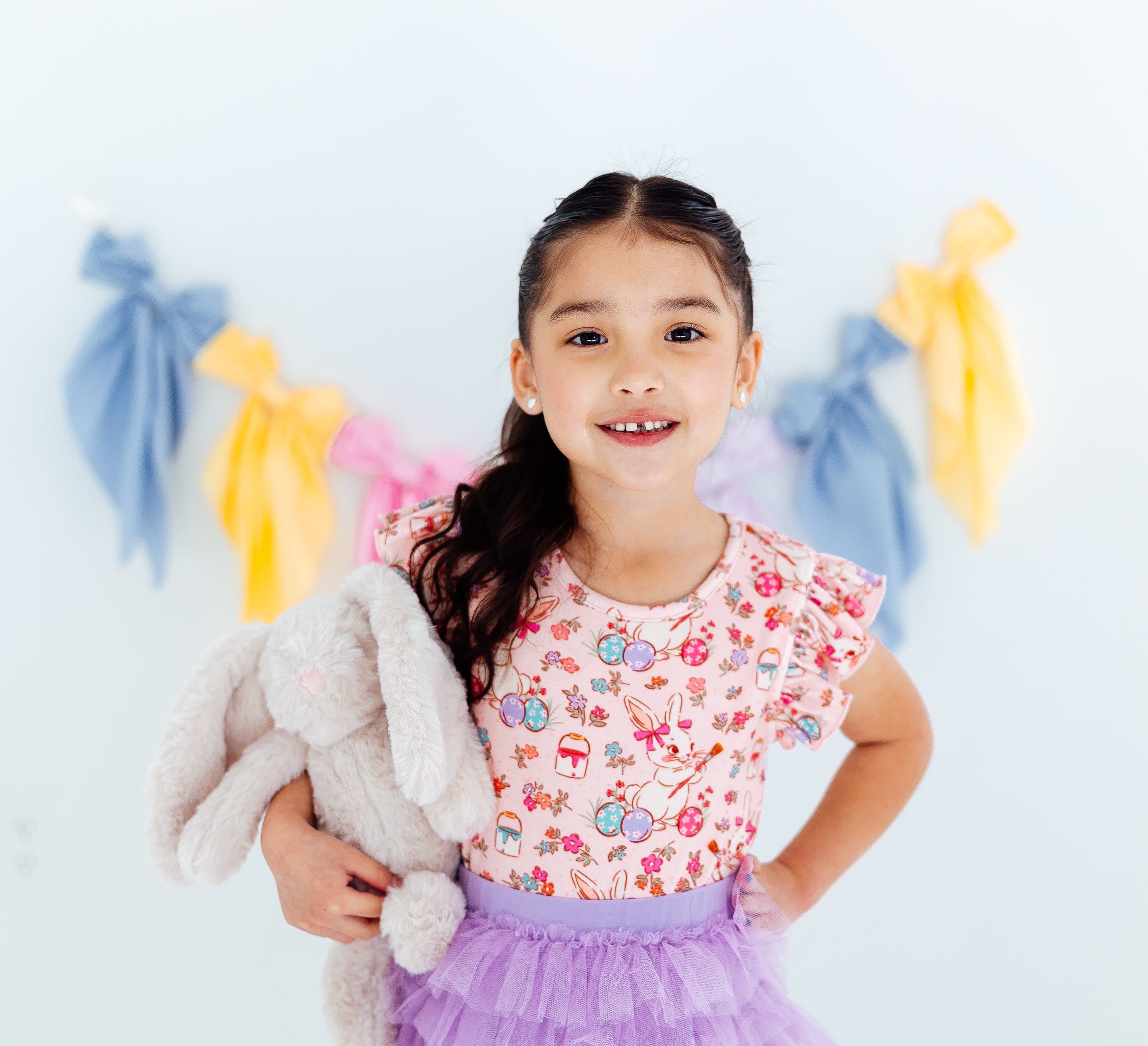 Ribbed Ruffle Top - Painted Egg Parade