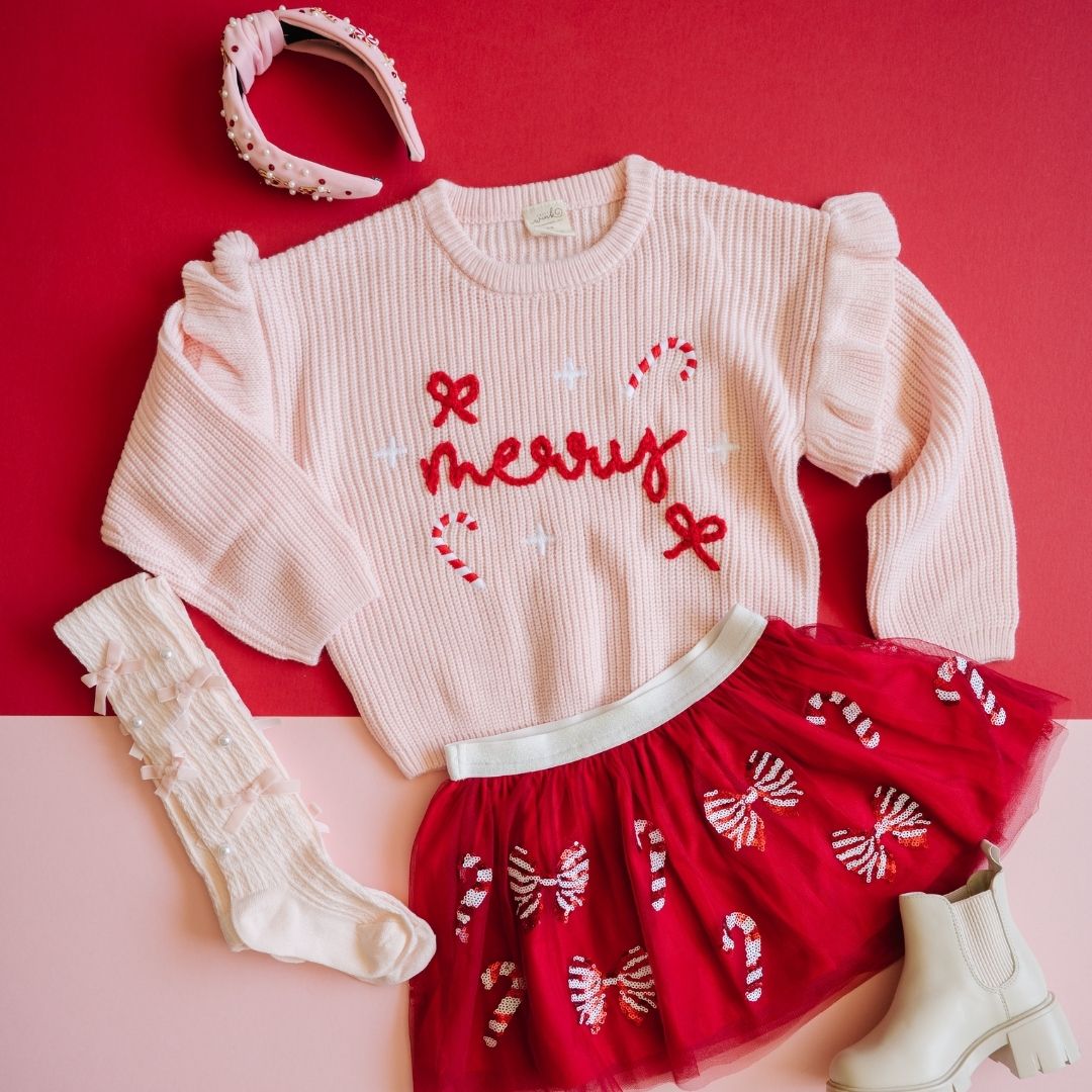 Sweet Wink Knit Sweater - Coquette Merry Christmas