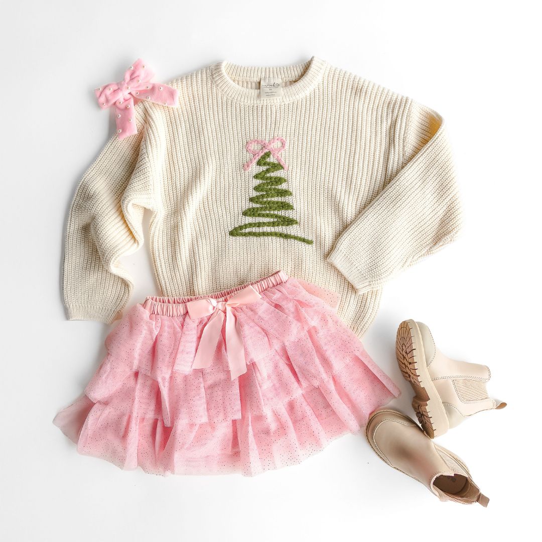 Sweet Wink Knit Sweater - Coquette Christmas Tree