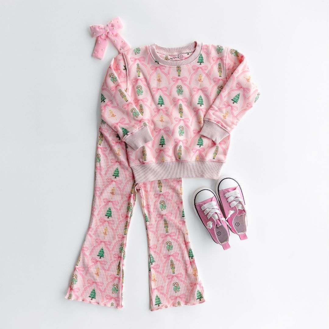 Sweet Wink Sweatshirt- Nutcracker Trellis Christmas
