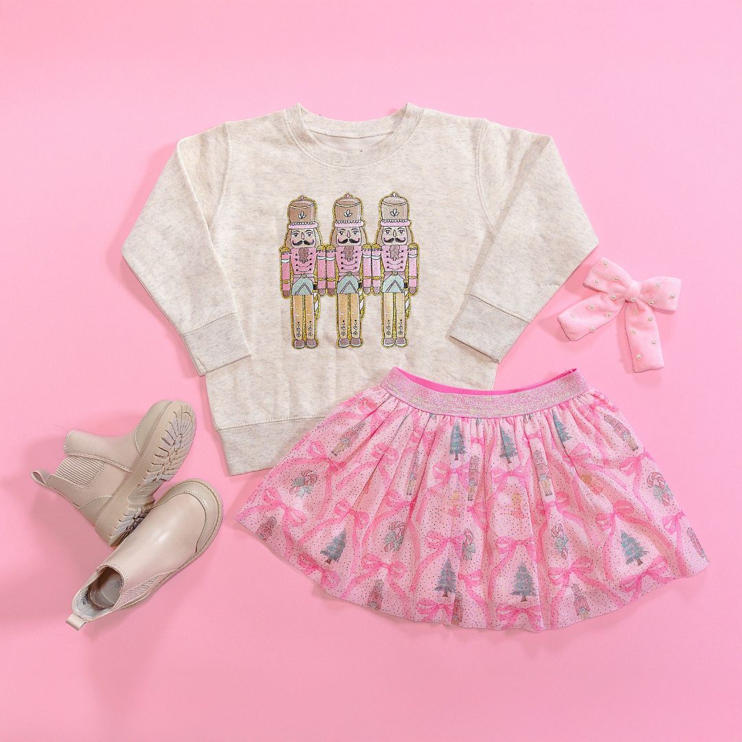 Sweet Wink Sweatshirt - Pastel Nutcracker Patch