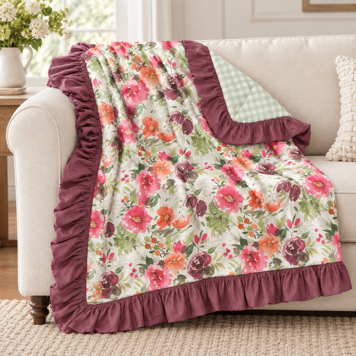 Magnolia Heirloom Rose Blanket