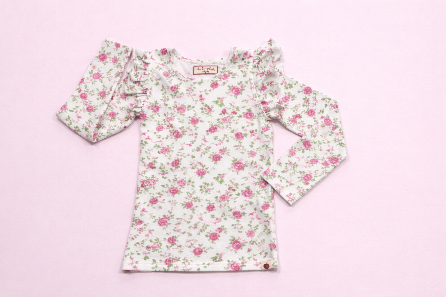 Ribbed Ruffle Top - Forever Florals