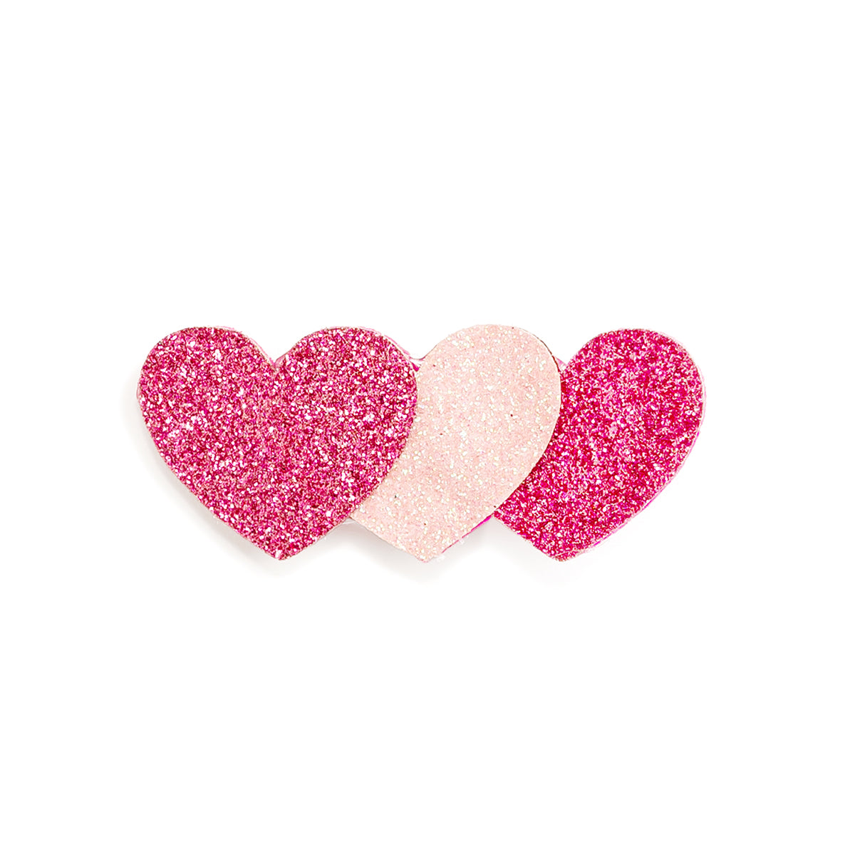 Sweet Wink Hair Clip - Pink Sparkle Hearts