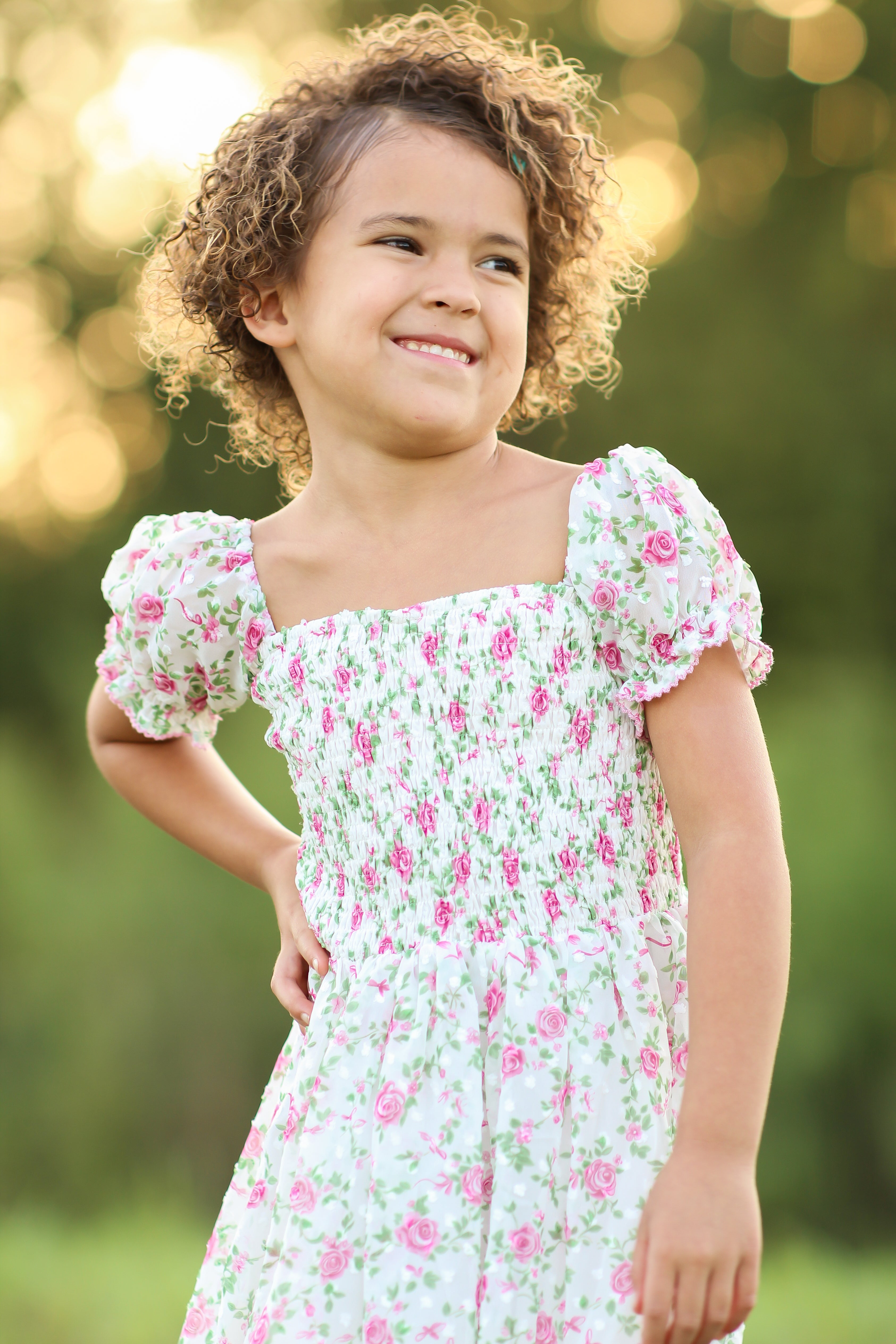 Brielle Shimmer Dress - Forever Florals