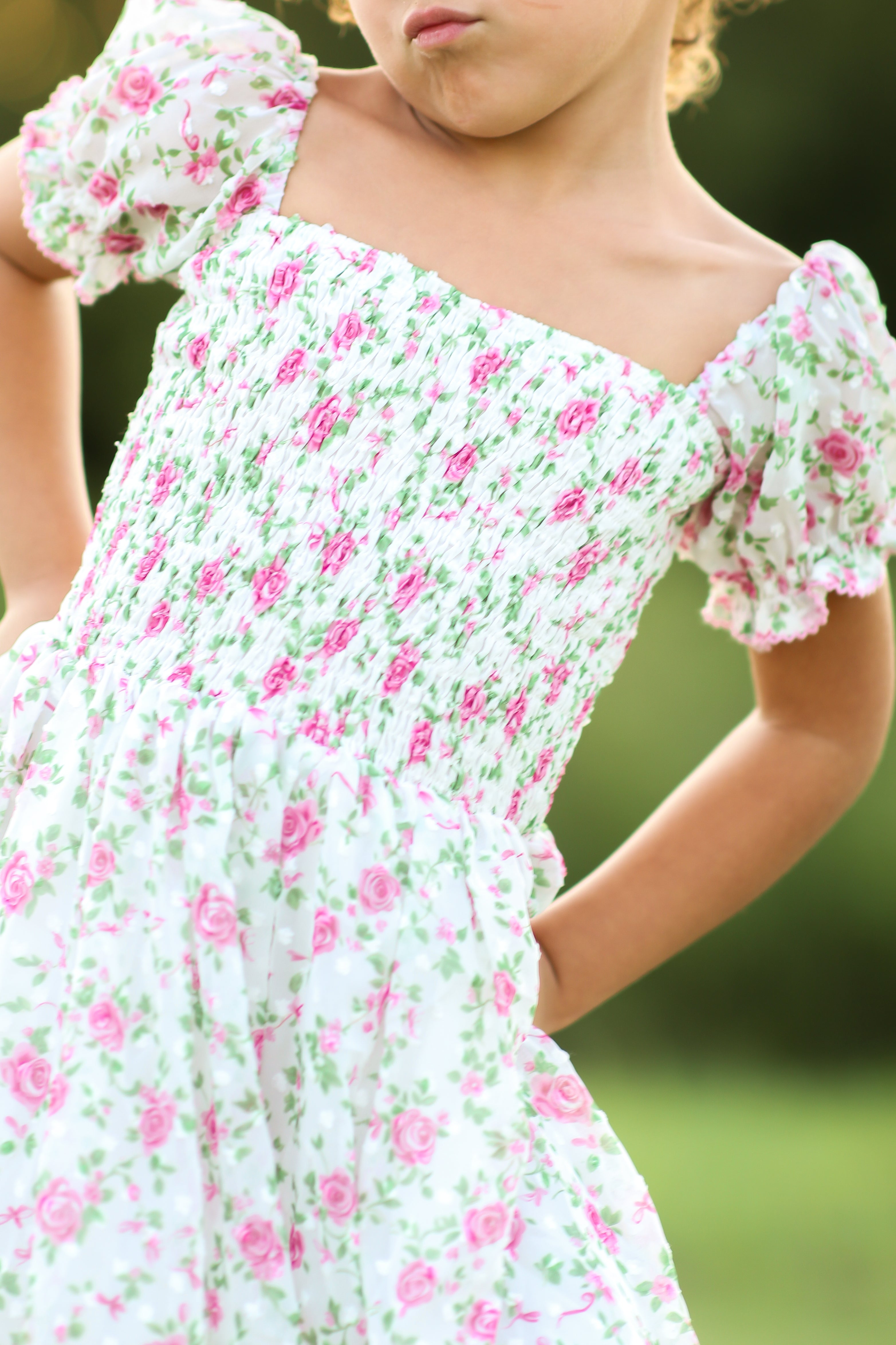 Brielle Shimmer Dress - Forever Florals