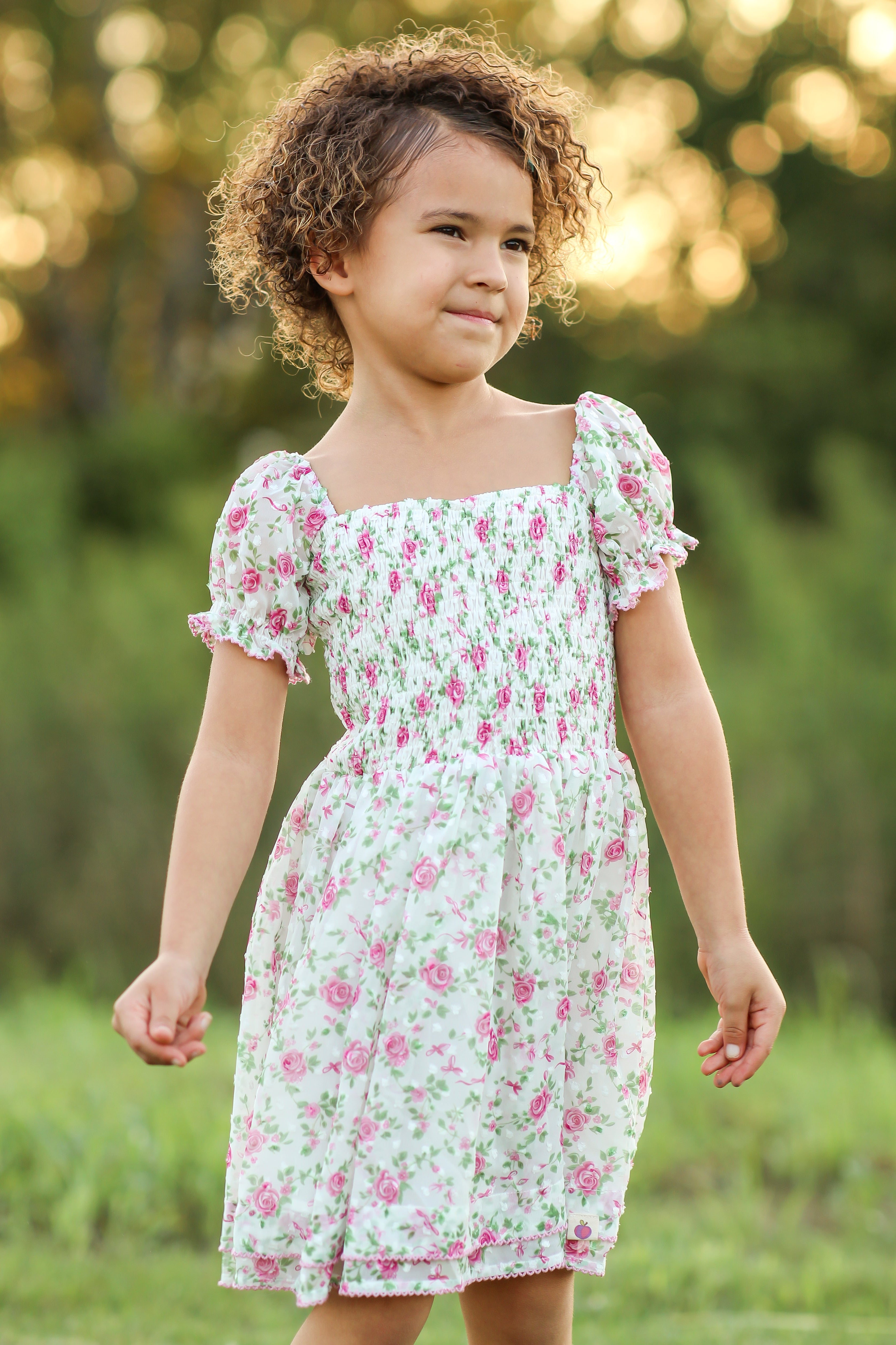 Brielle Shimmer Dress - Forever Florals