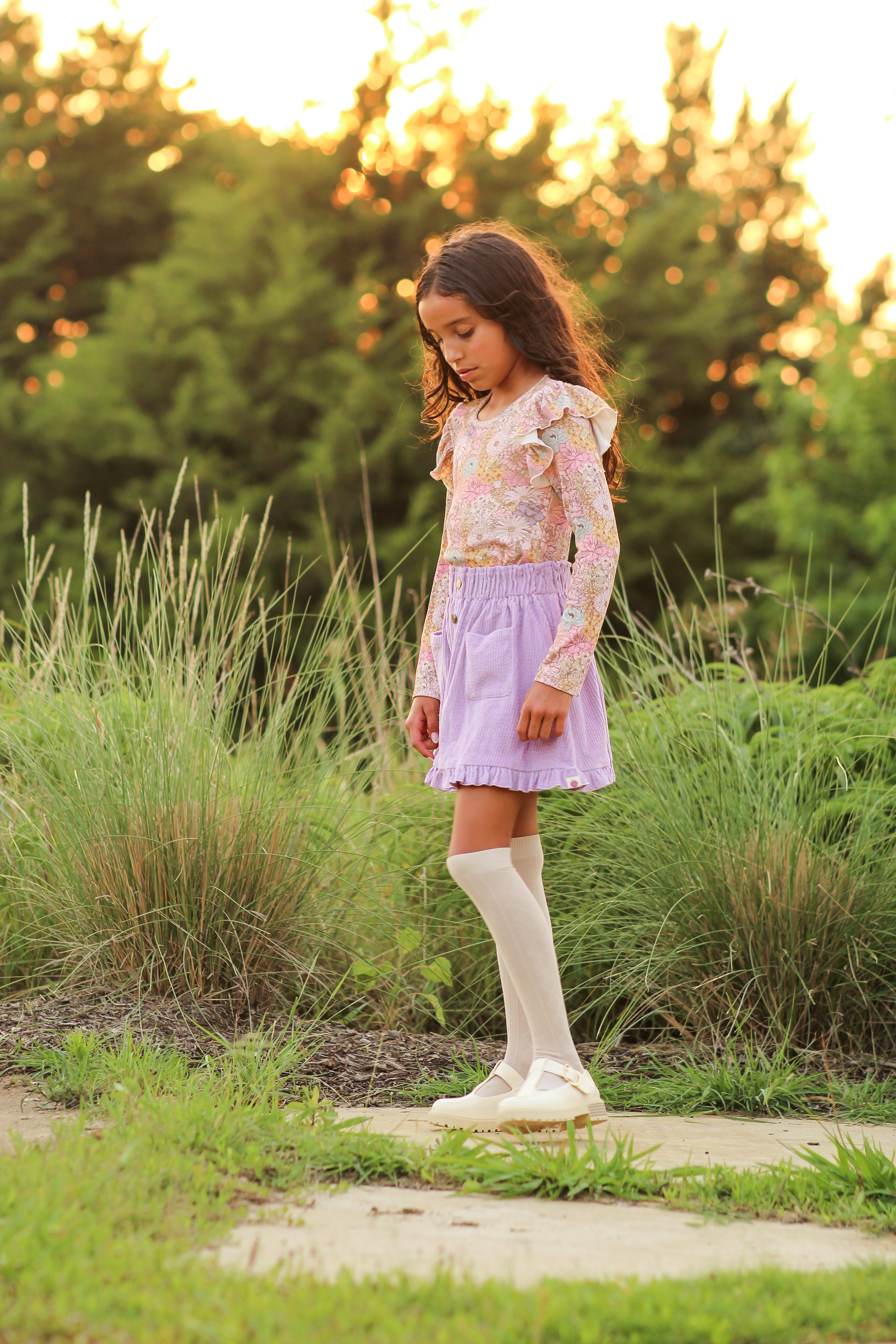 Vienna Corduroy Skirt - Dusky Dahlia