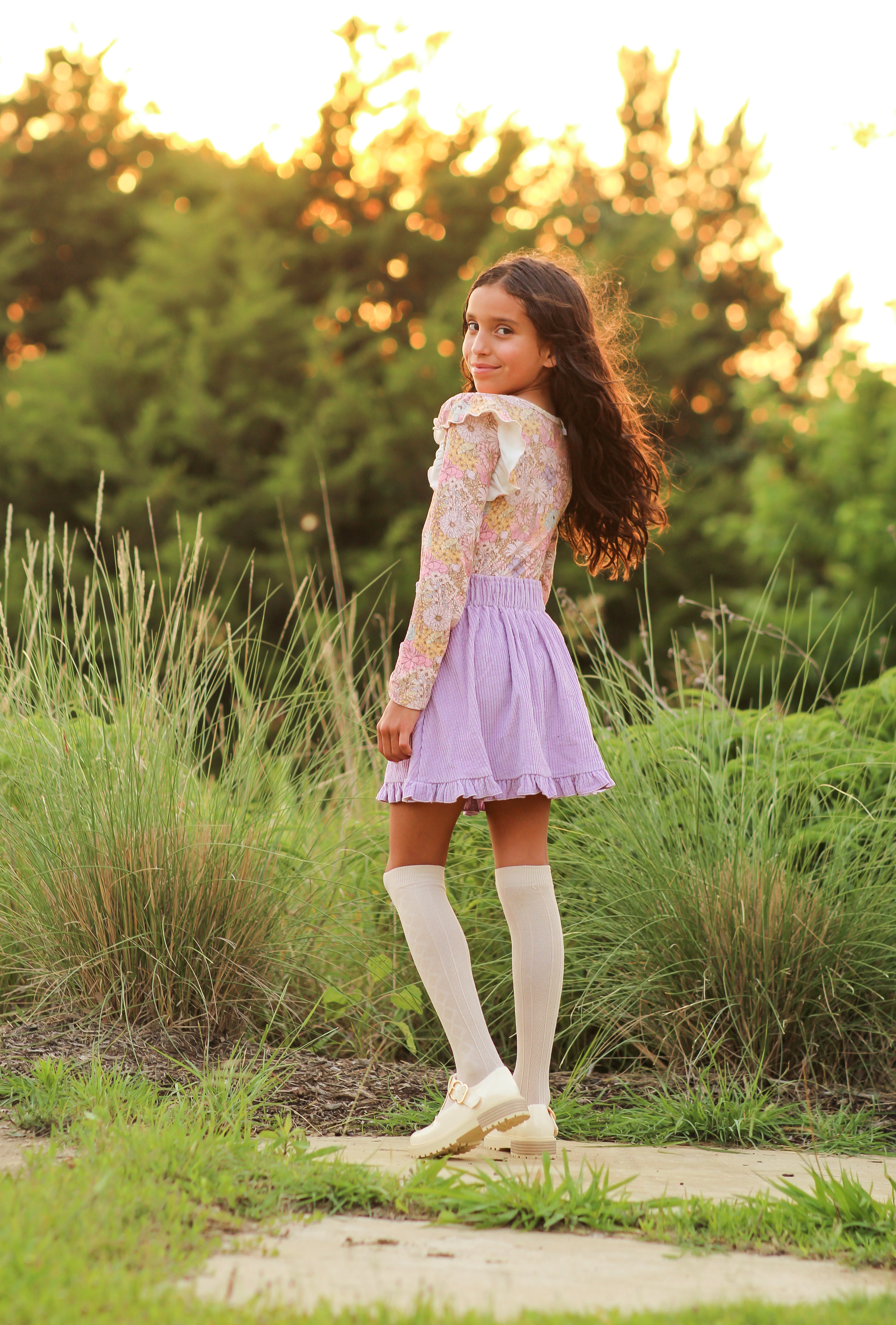 Vienna Corduroy Skirt - Dusky Dahlia