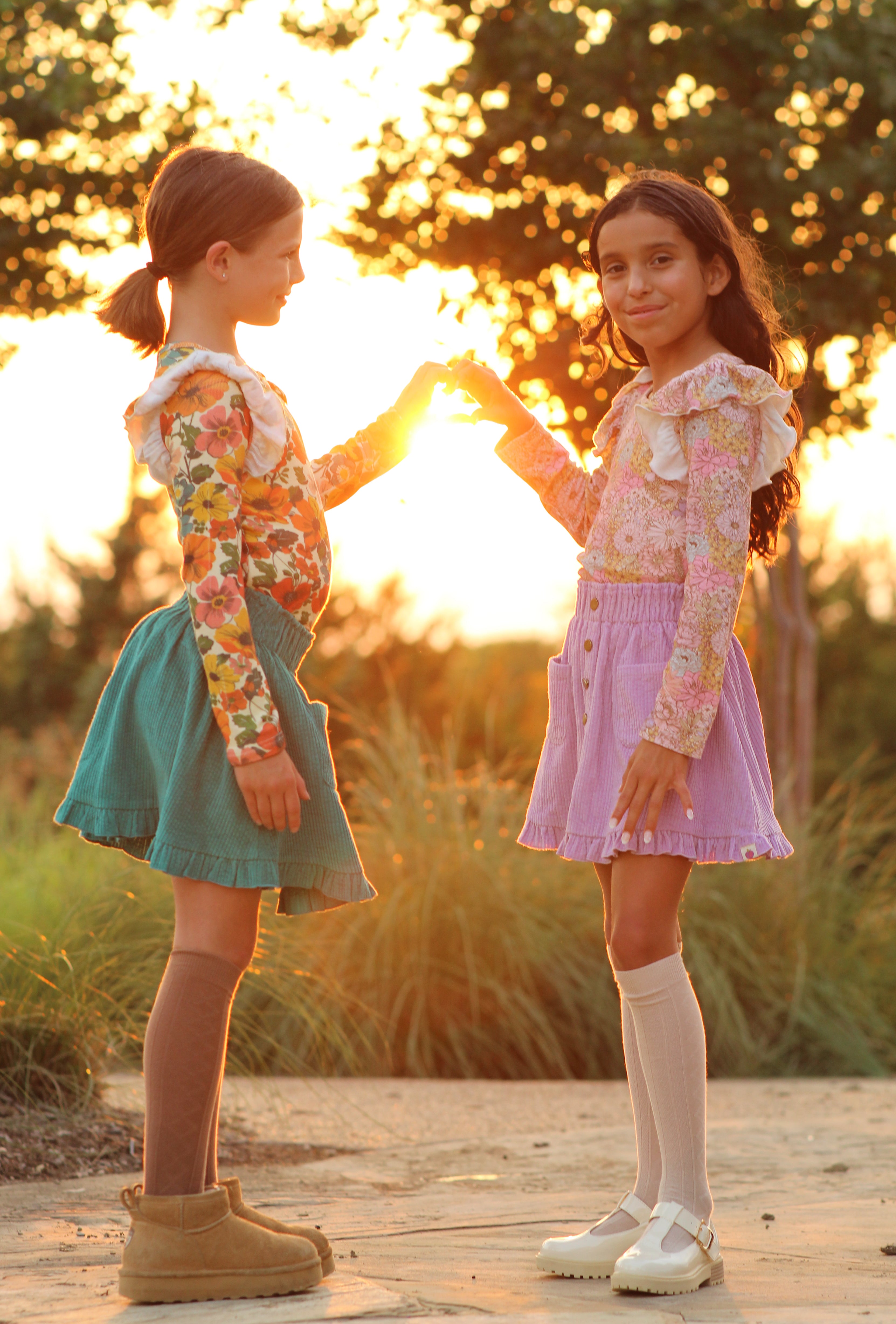 Vienna Corduroy Skirt - Dusky Dahlia