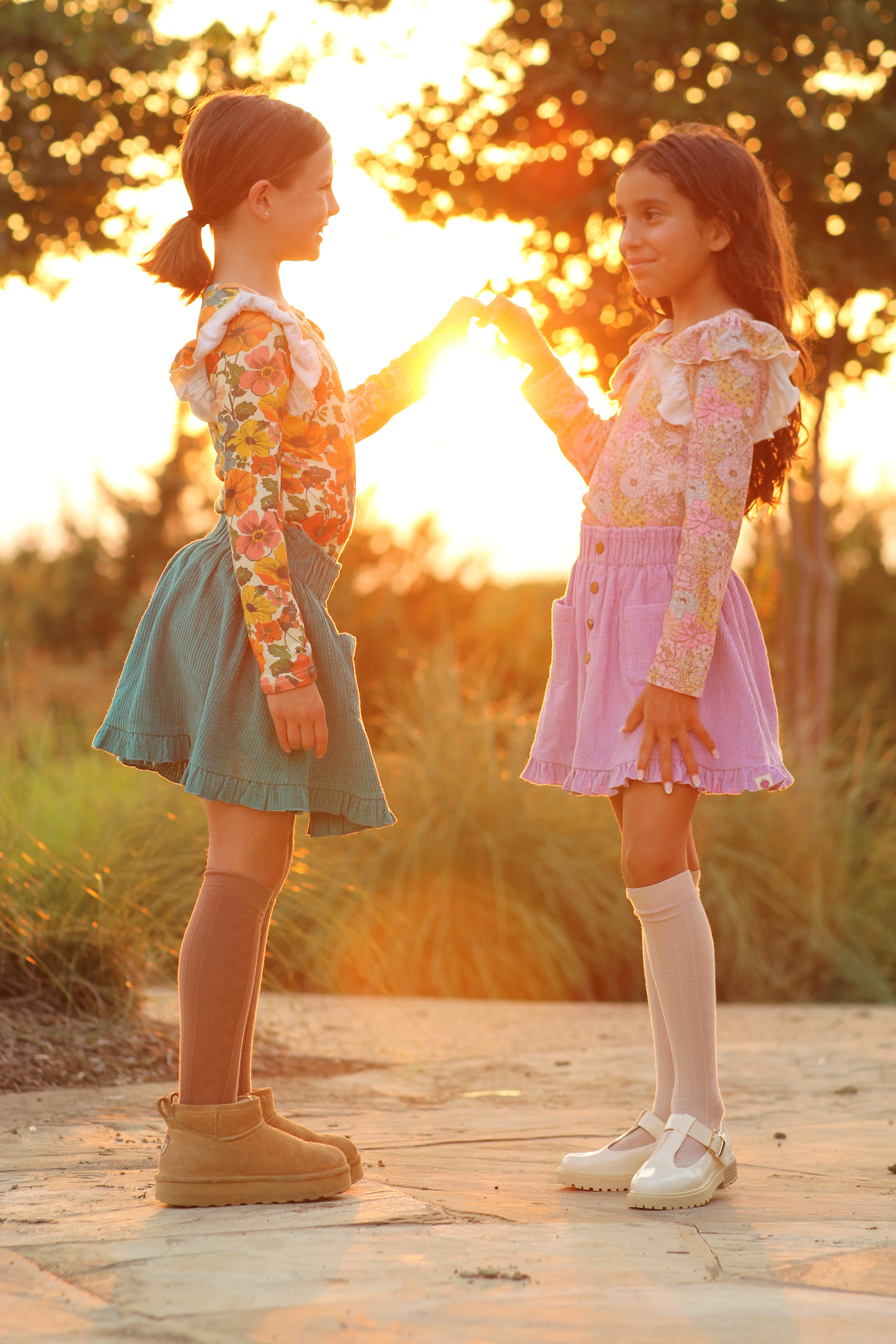 Vienna Corduroy Skirt - Dusky Dahlia