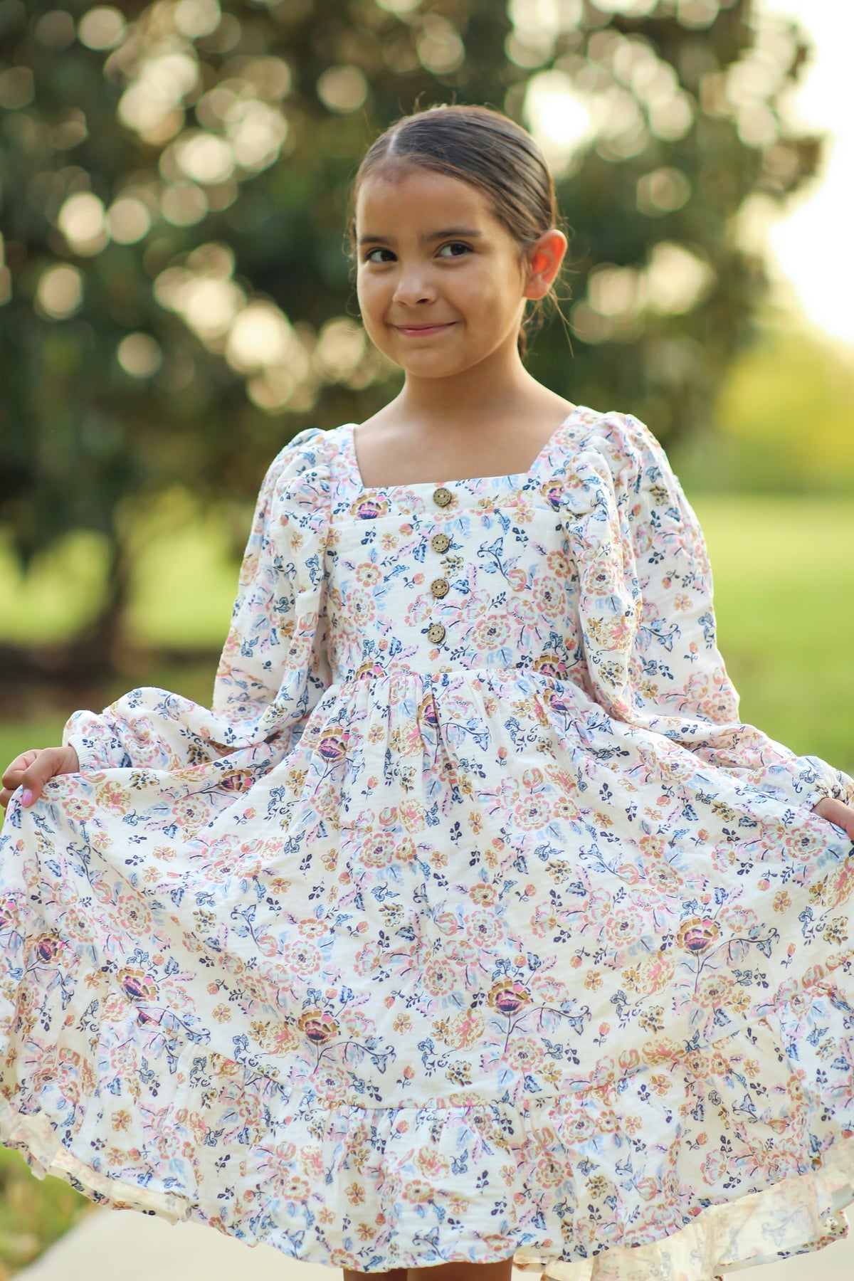 Puff Sleeve Gauze Dress - Garden of Giggles