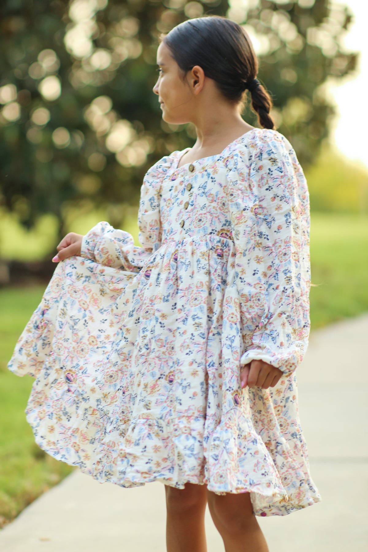 Puff Sleeve Gauze Dress - Garden of Giggles