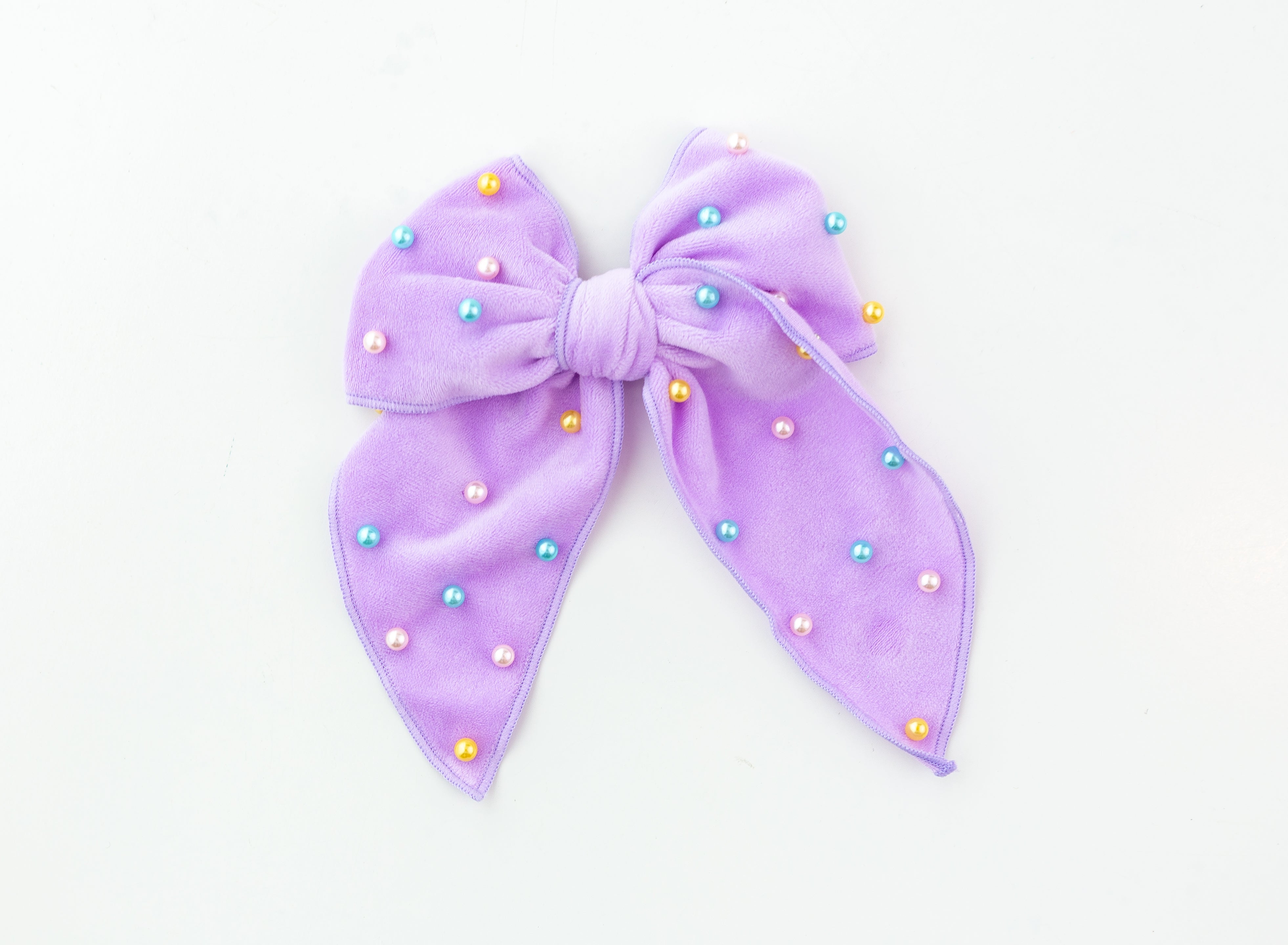Velvet Hair Bow - Pastel Paradise