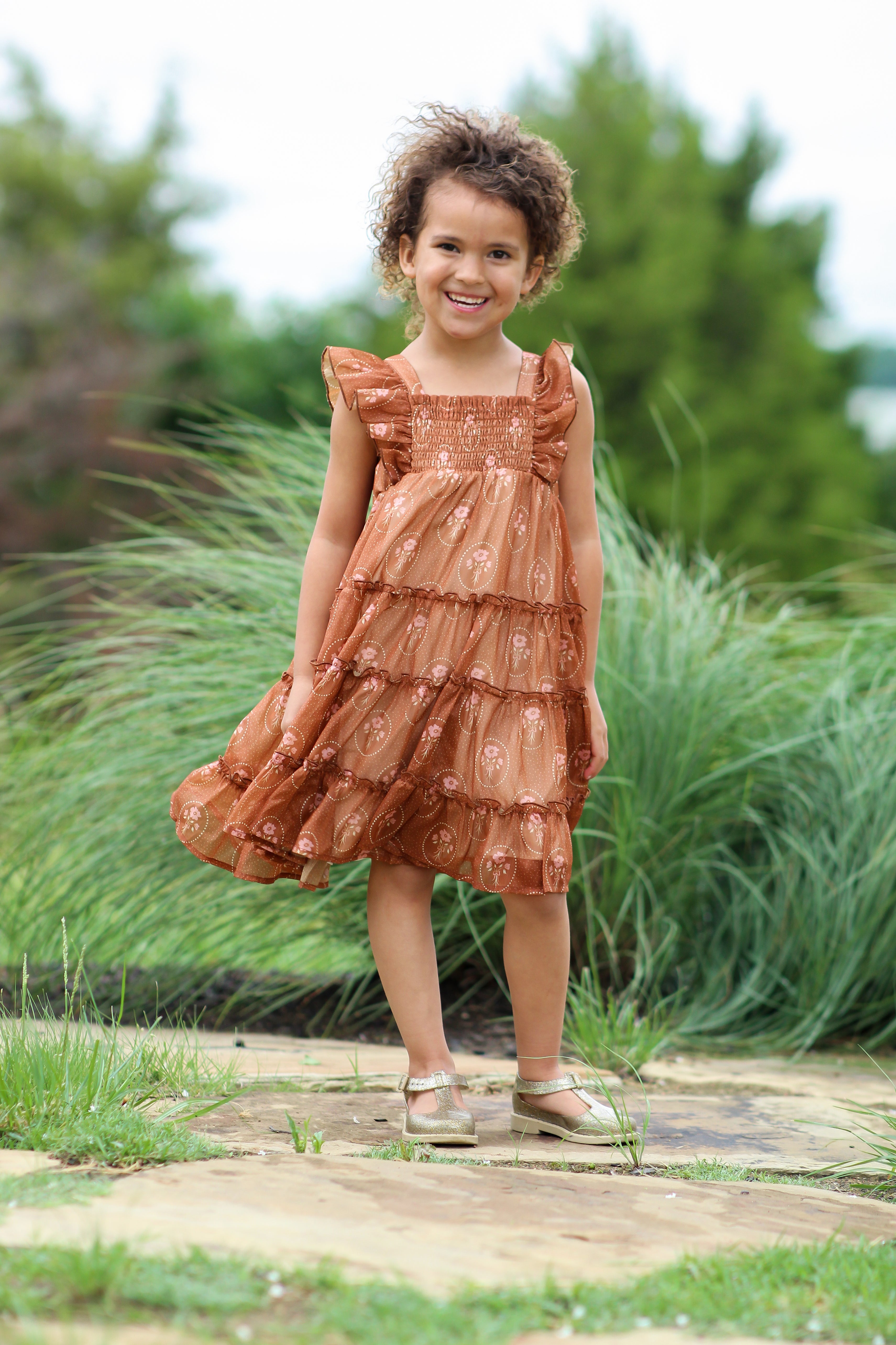 Brielle Shimmer Dress - Harvest Stitch (Pre-Order)