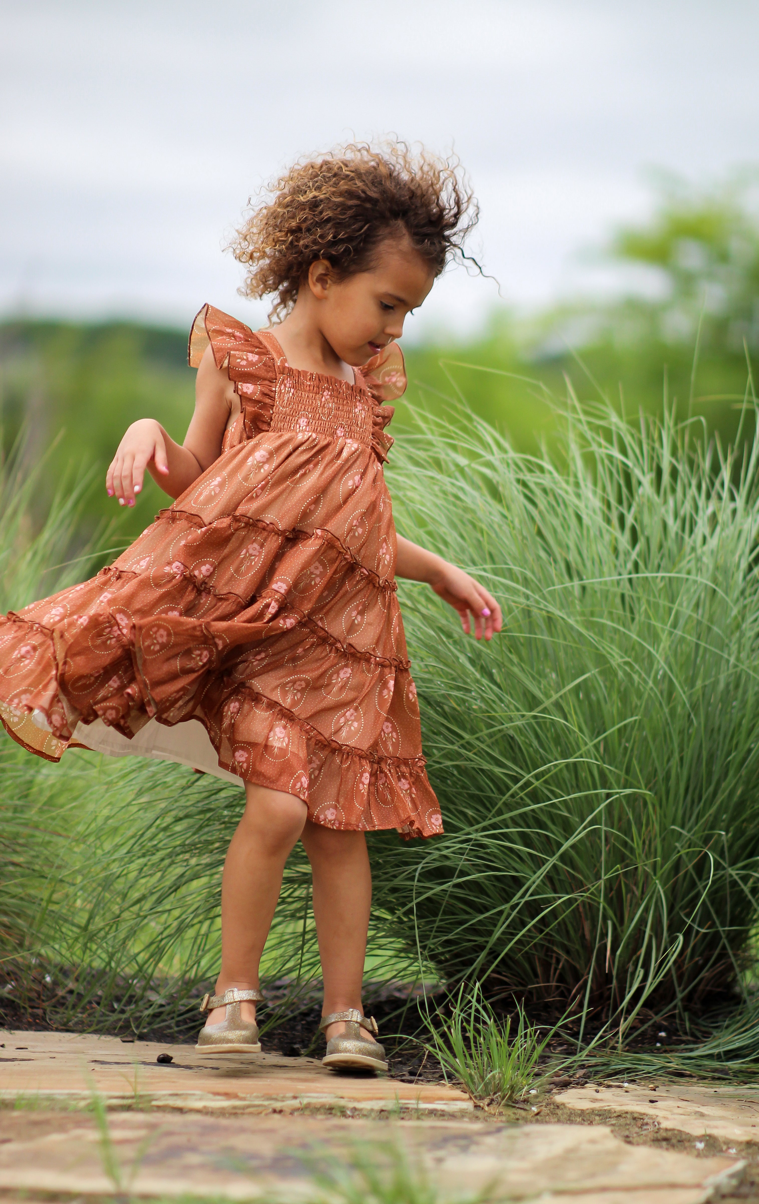 Brielle Shimmer Dress - Harvest Stitch (Pre-Order)