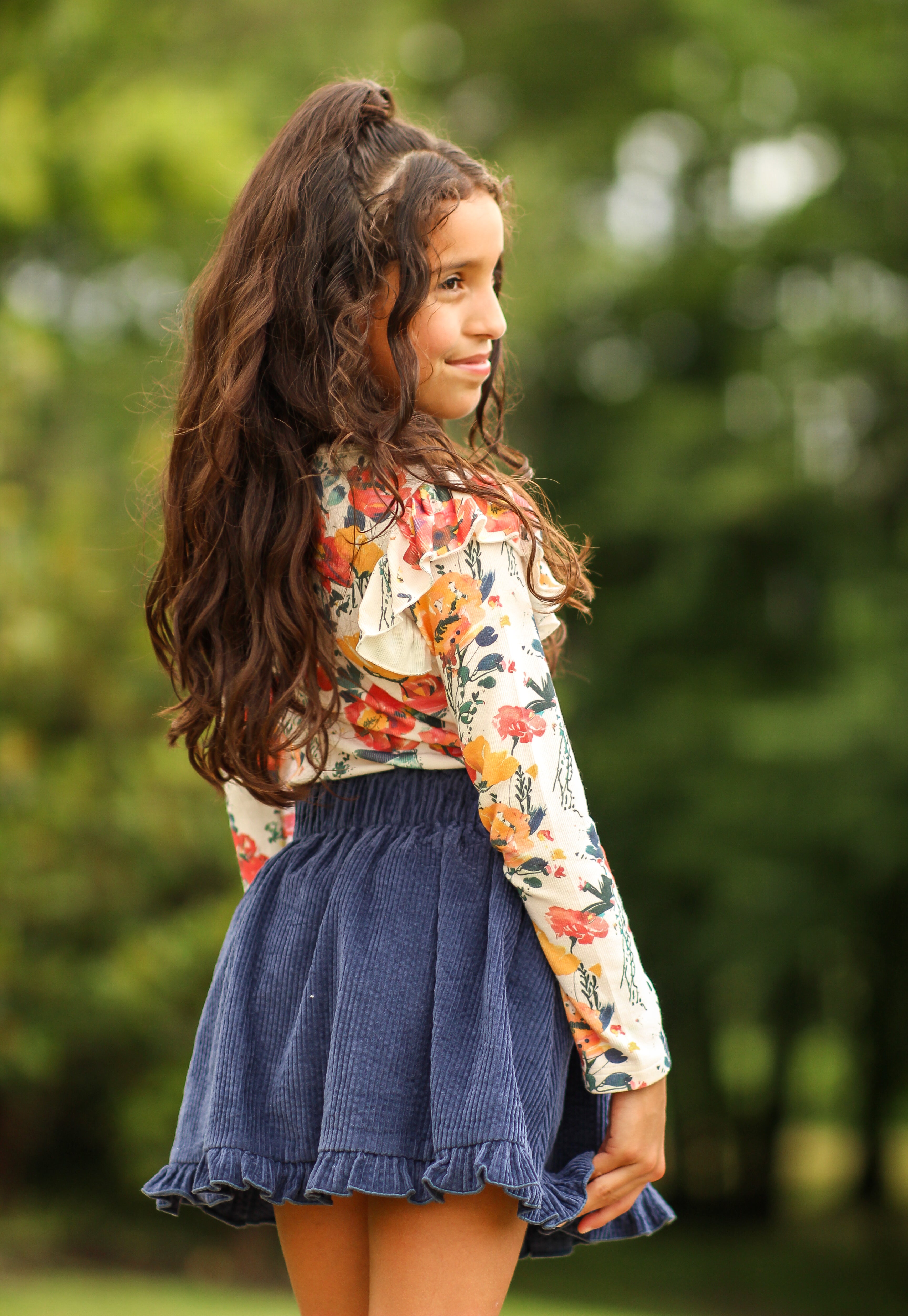 Vienna Corduroy Skirt - Ink & Aura