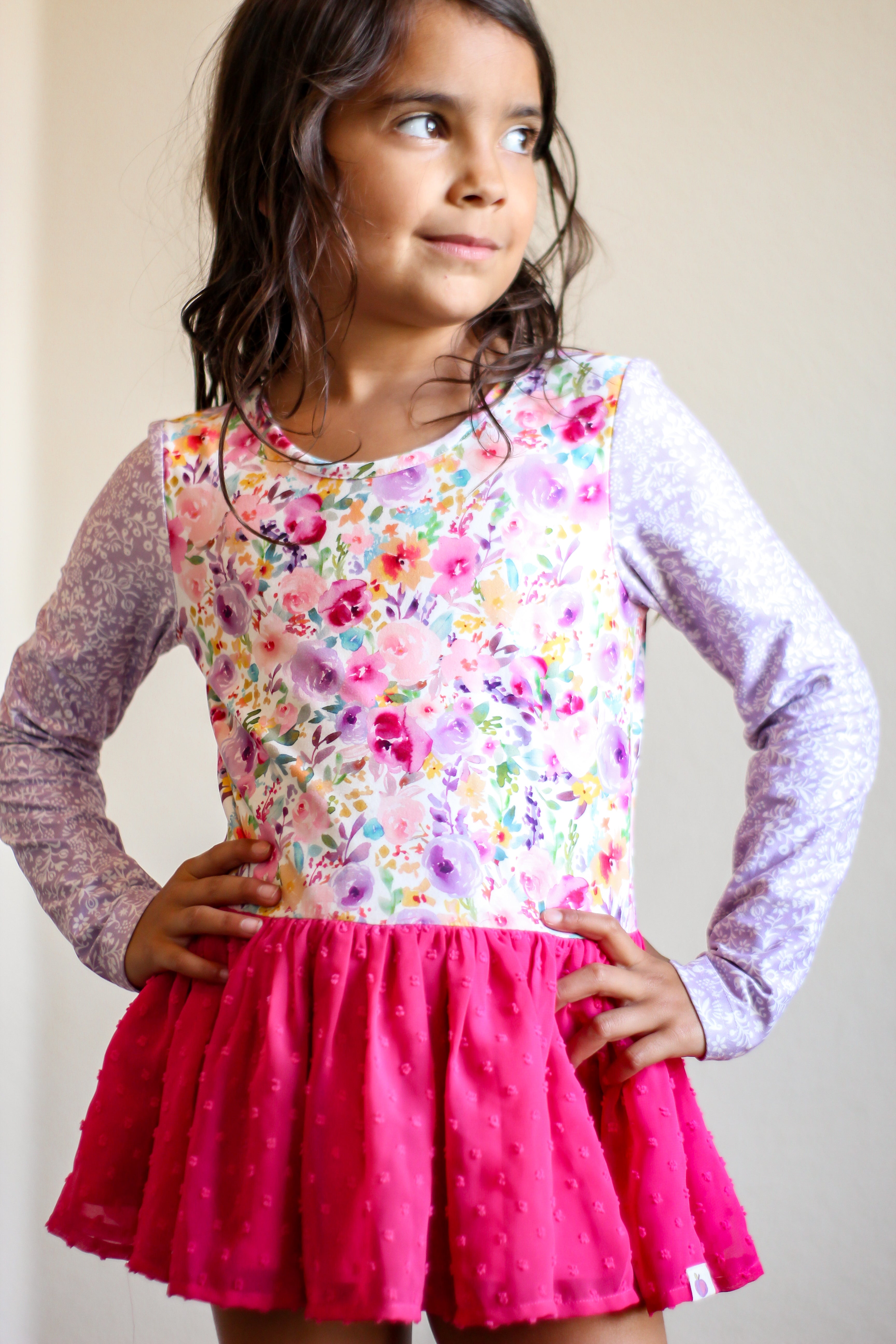 Farrah Clipdot Leotard - Bloom Burst (Long Sleeve)