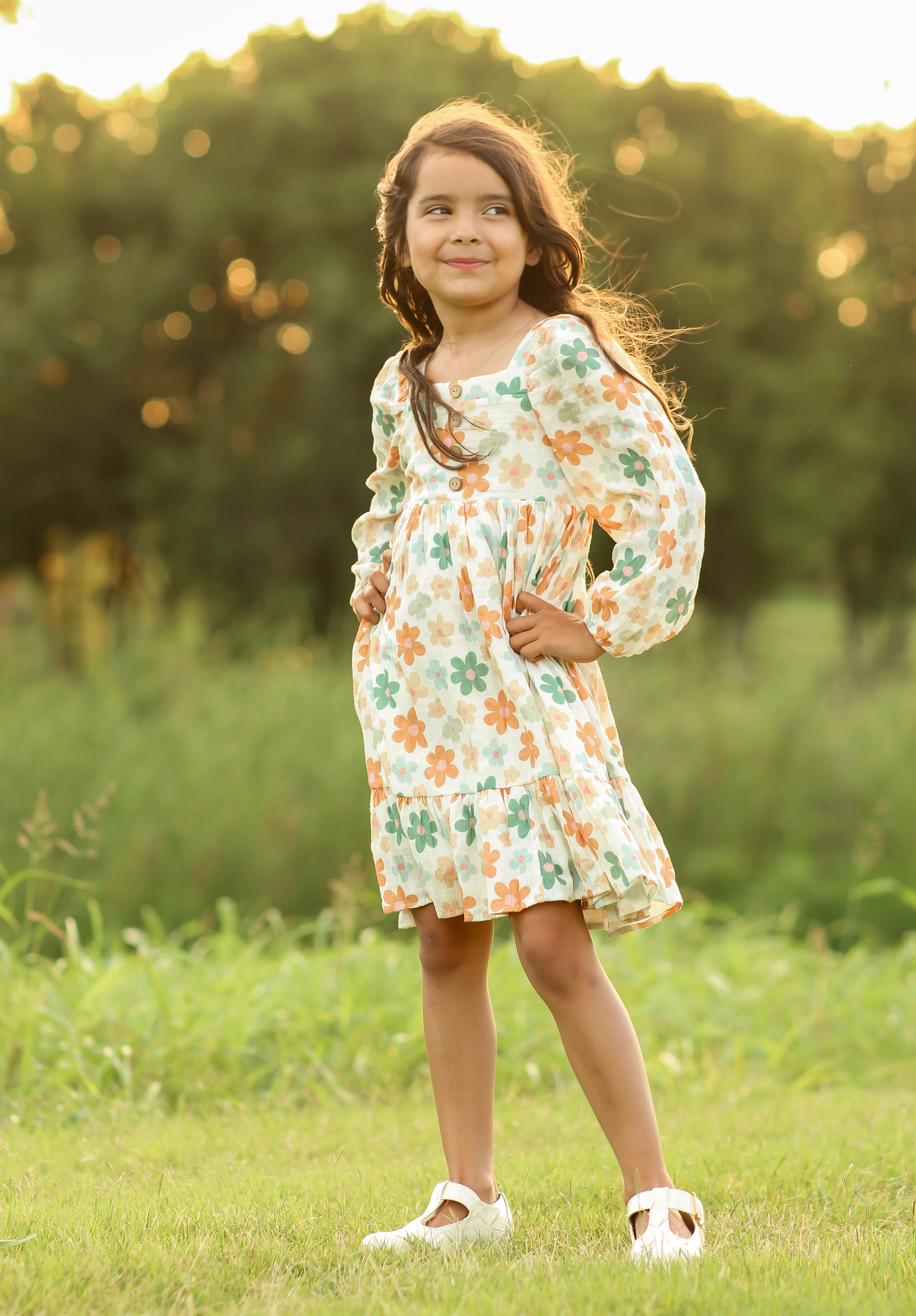 Puff Sleeve Gauze Dress - Daisy Drive
