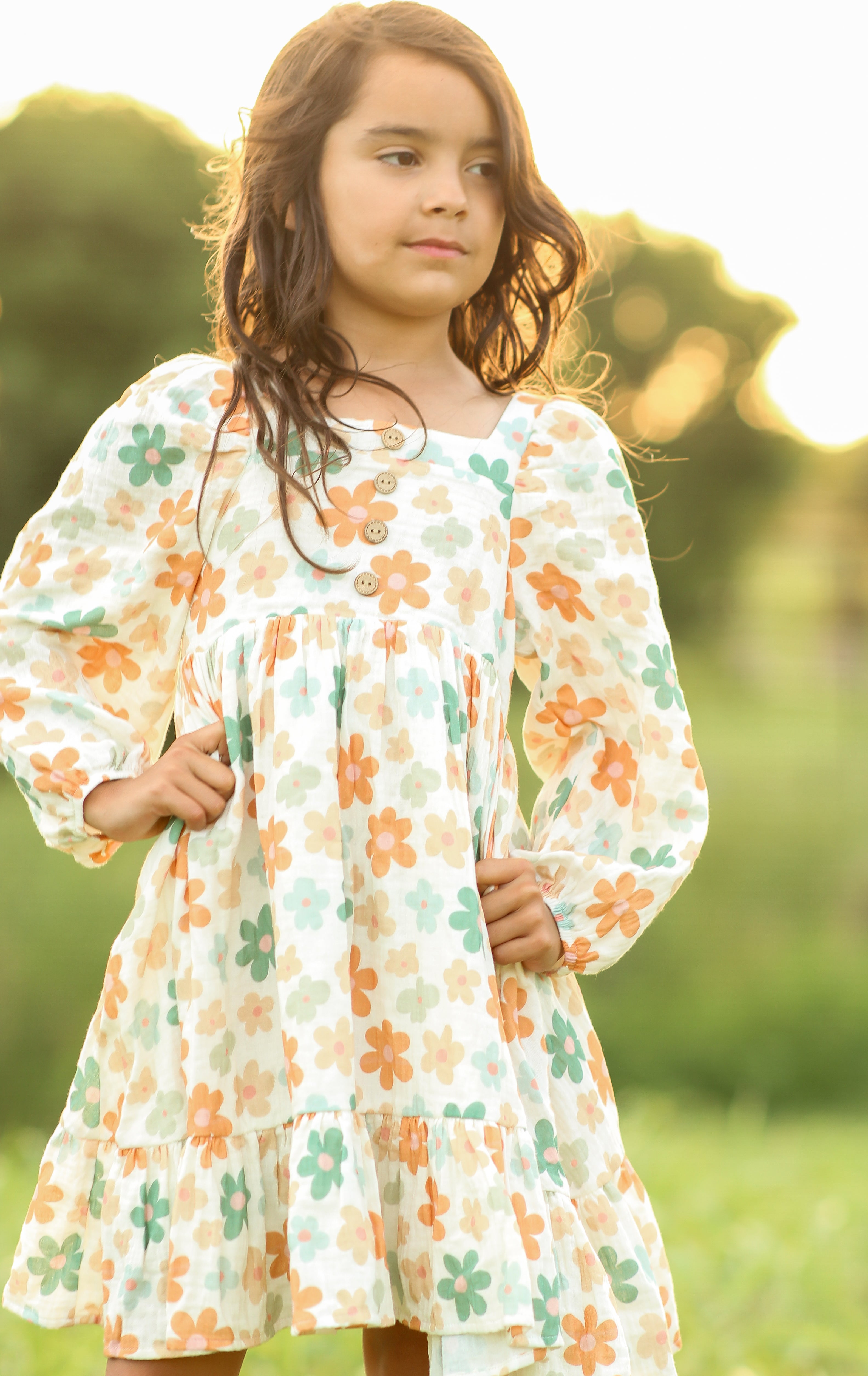 Puff Sleeve Gauze Dress - Daisy Drive