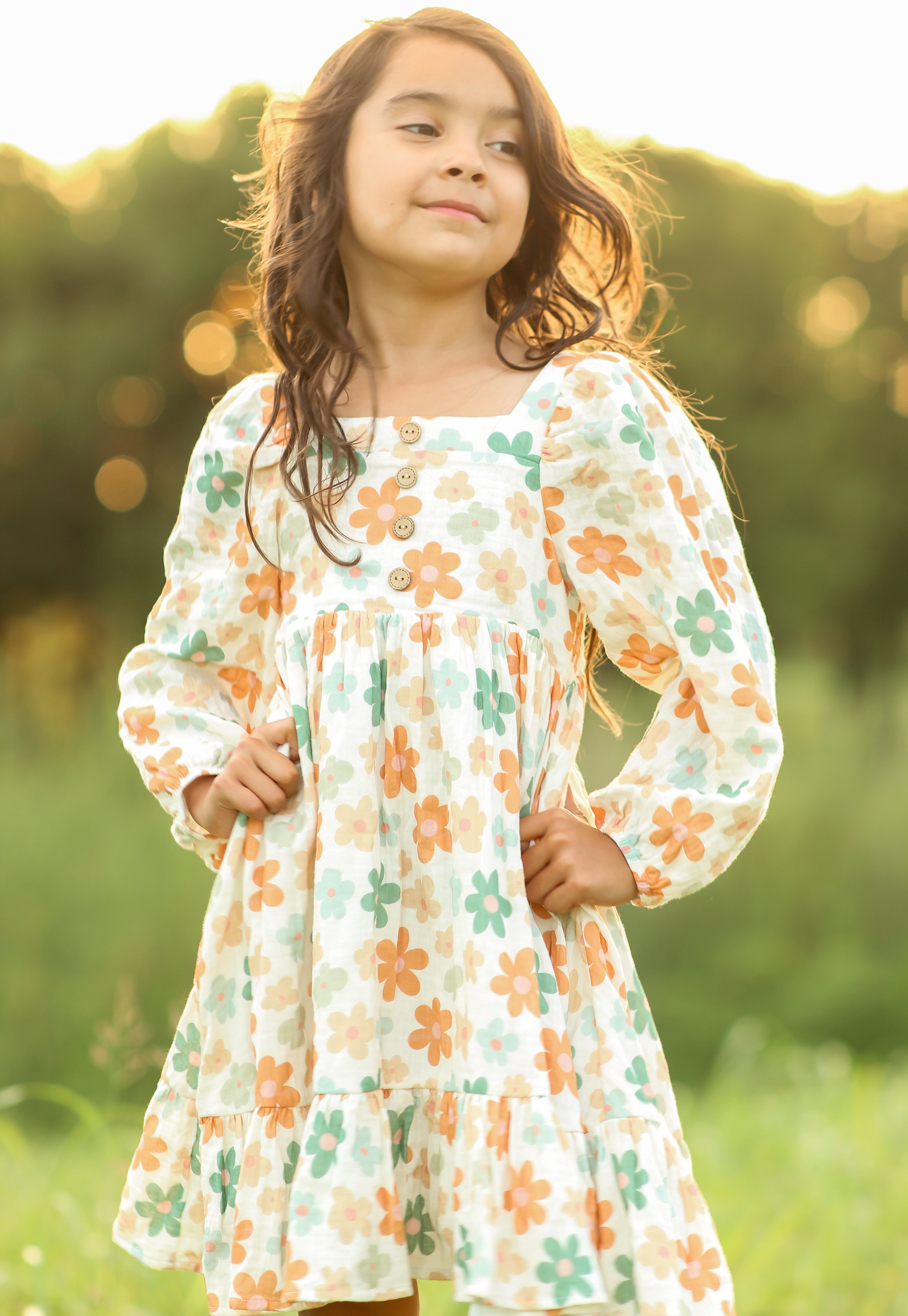 Puff Sleeve Gauze Dress - Daisy Drive