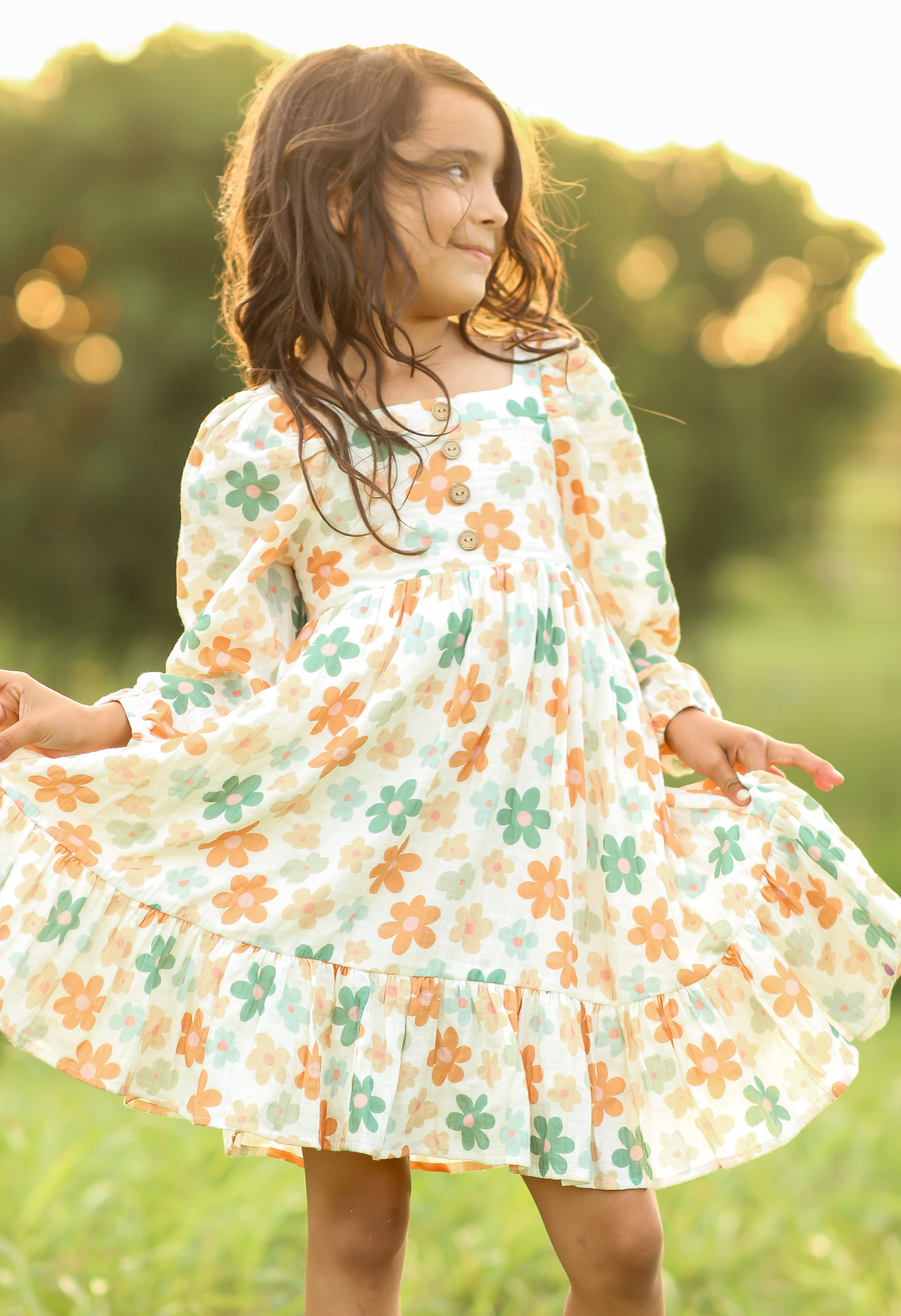 Puff Sleeve Gauze Dress - Daisy Drive