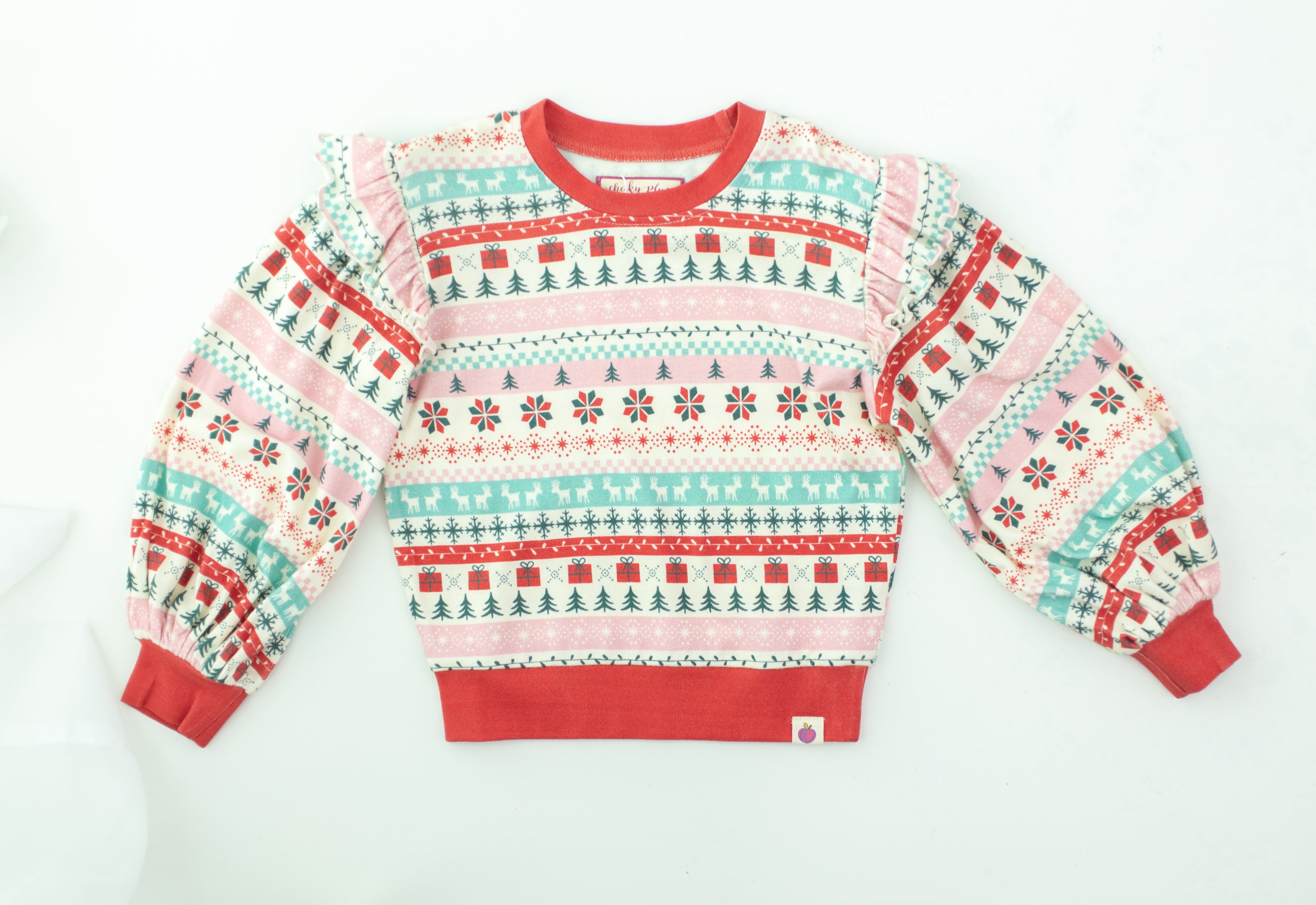 Opal Puff Sleeve Sweater - Yuletide Wonder