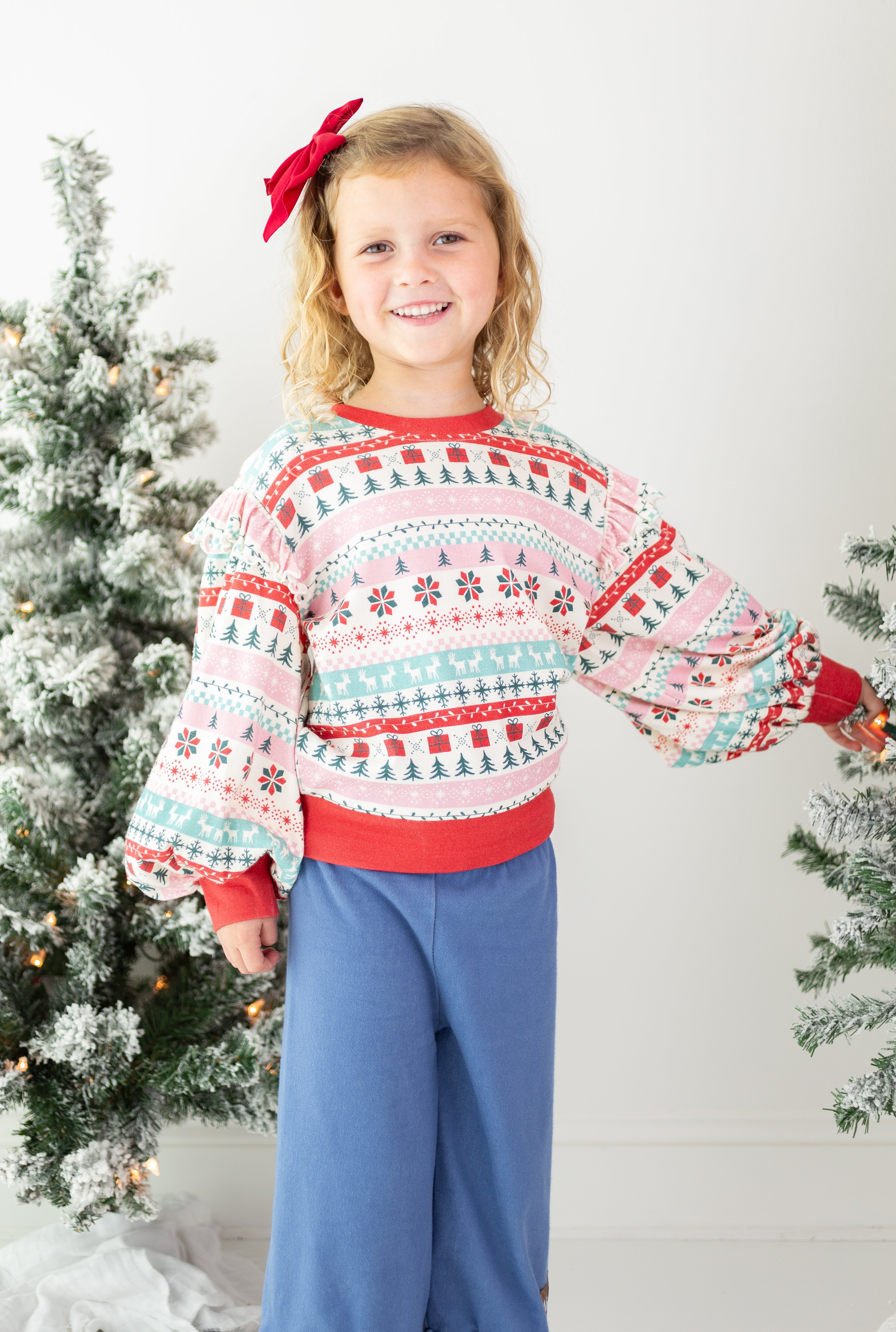 Opal Puff Sleeve Sweater - Yuletide Wonder