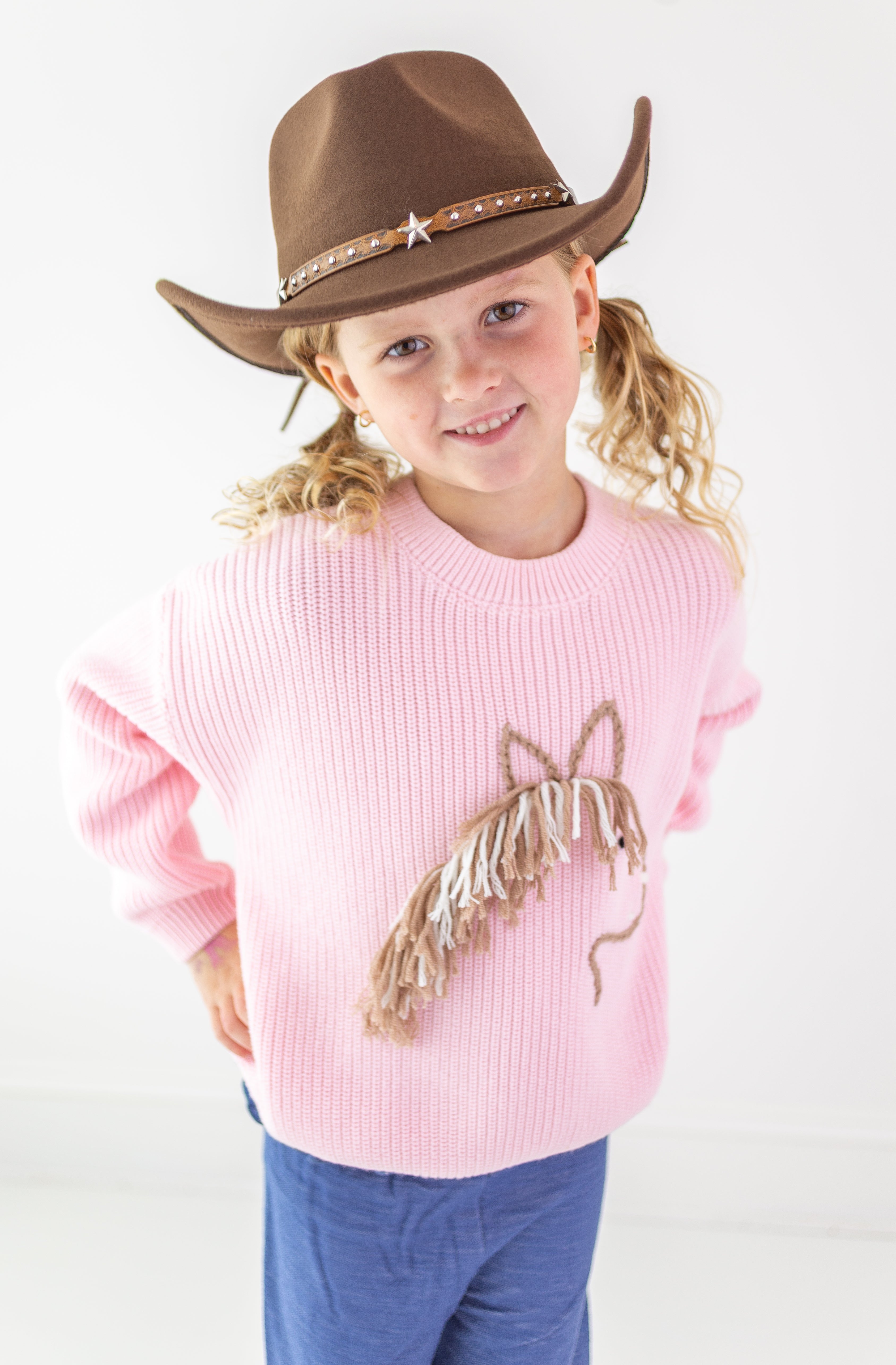 Embroidered Knit Sweater - Giddy Up