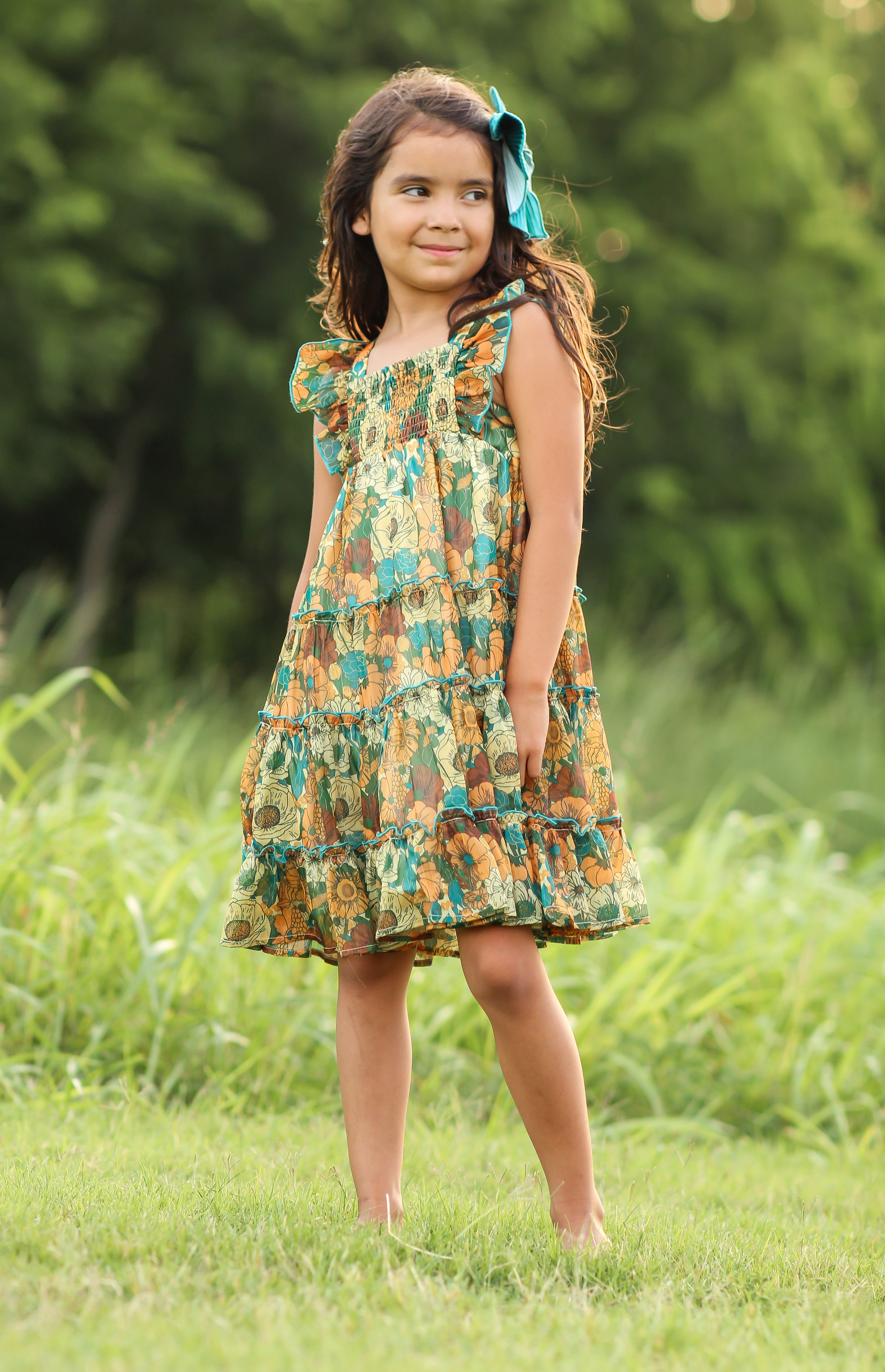 Brielle Shimmer Dress - Golden Grove