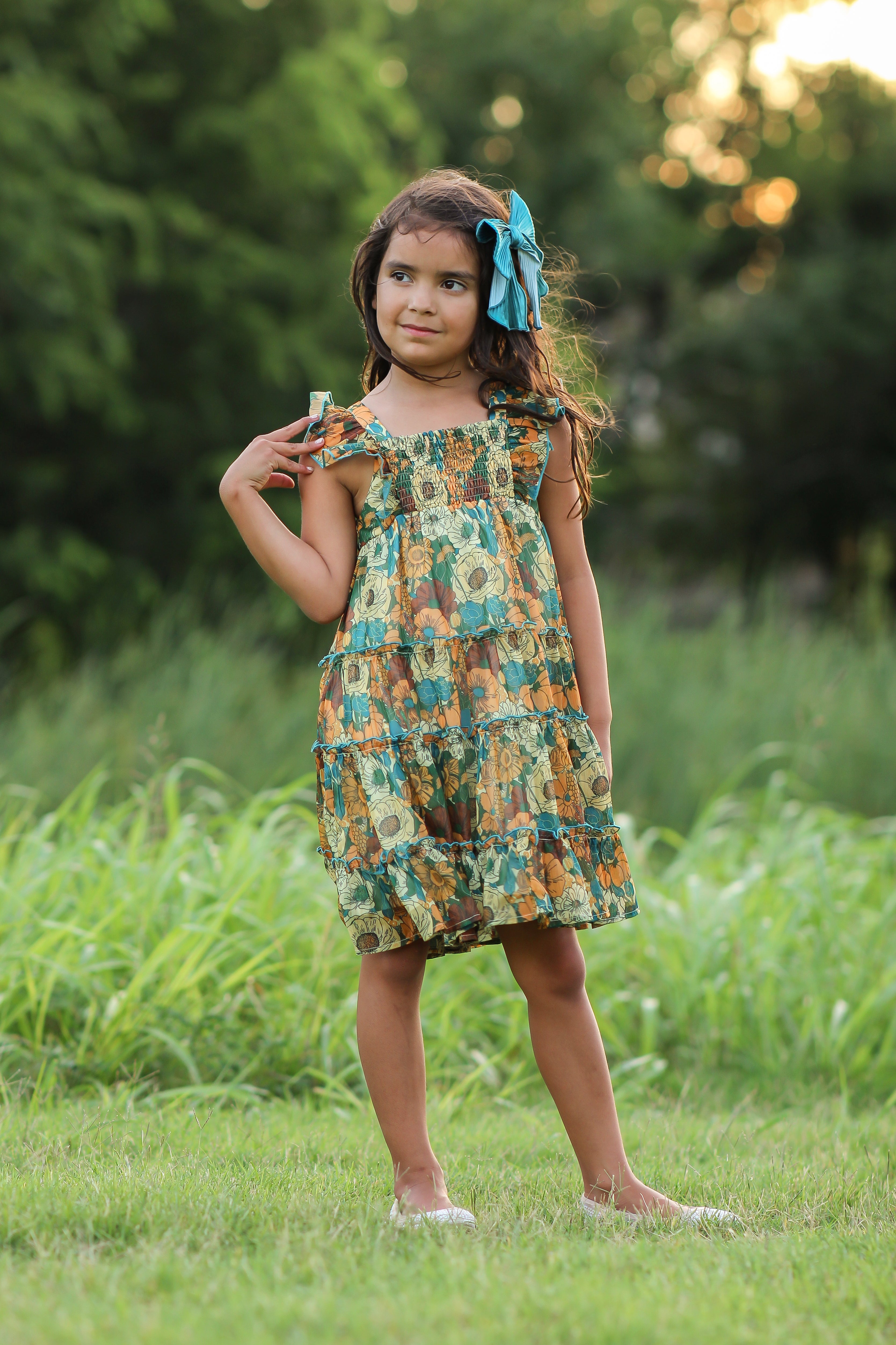 Brielle Shimmer Dress - Golden Grove