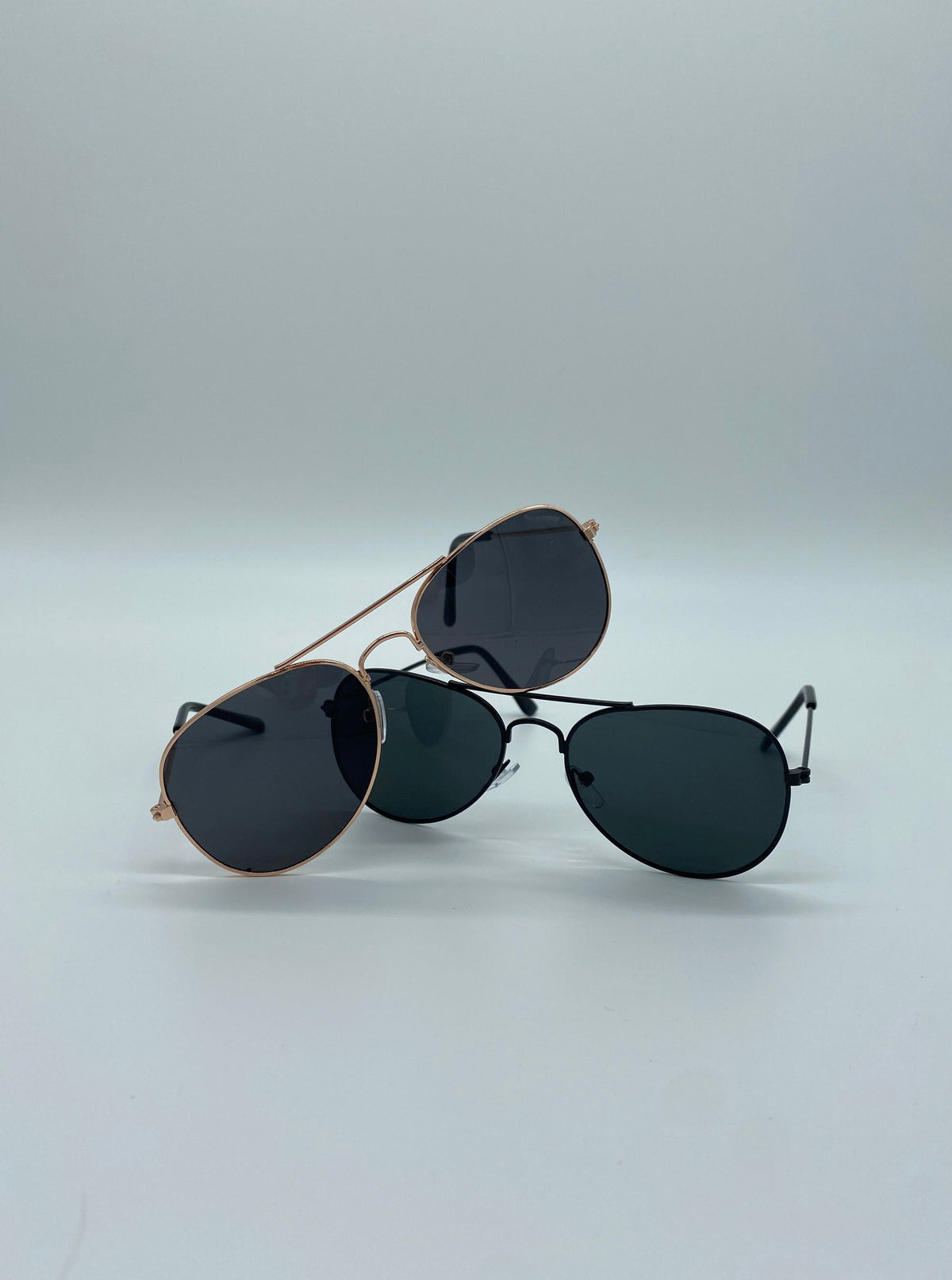 Aviator Sunglasses Black Lens- Gold Frame