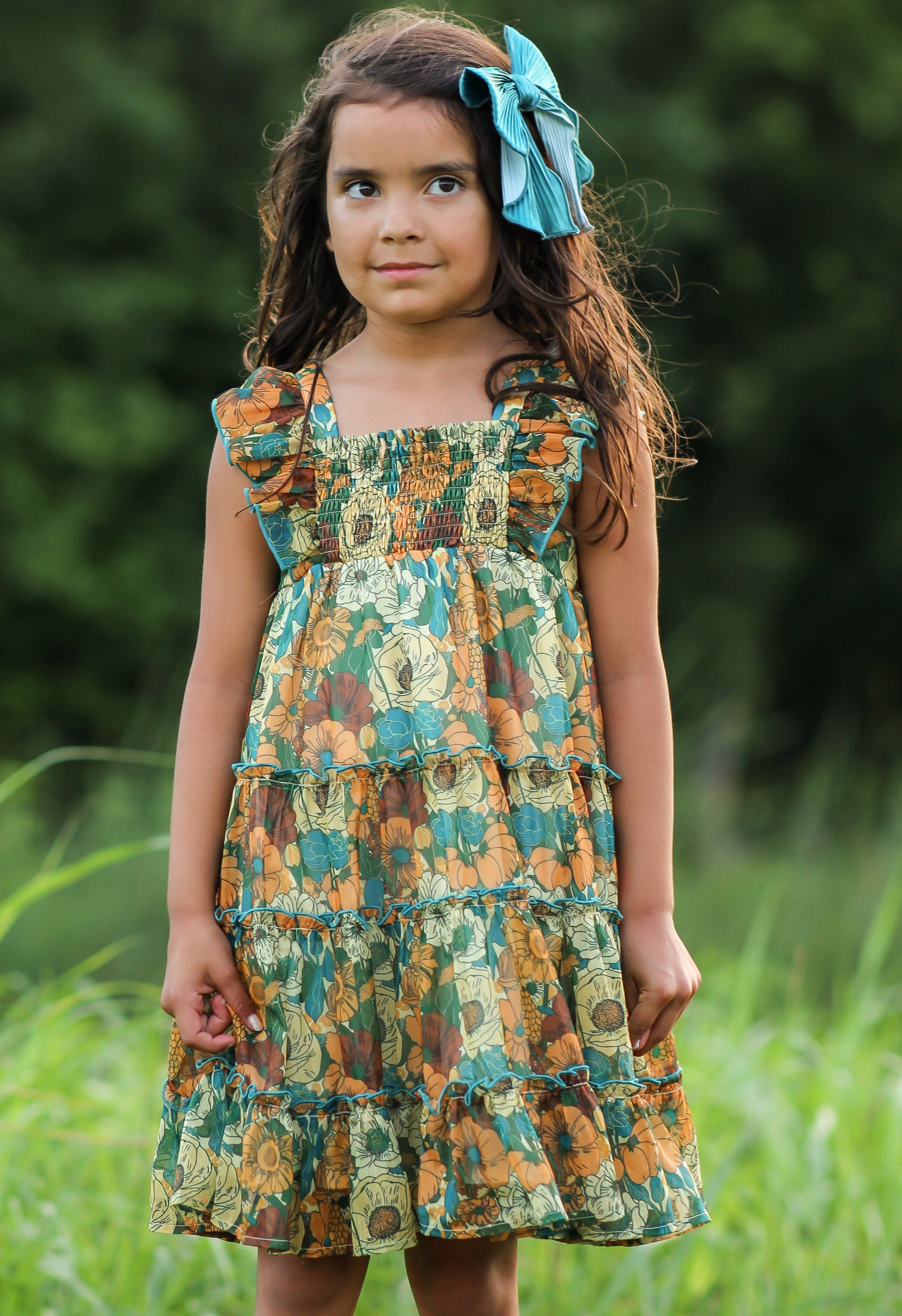Brielle Shimmer Dress - Golden Grove