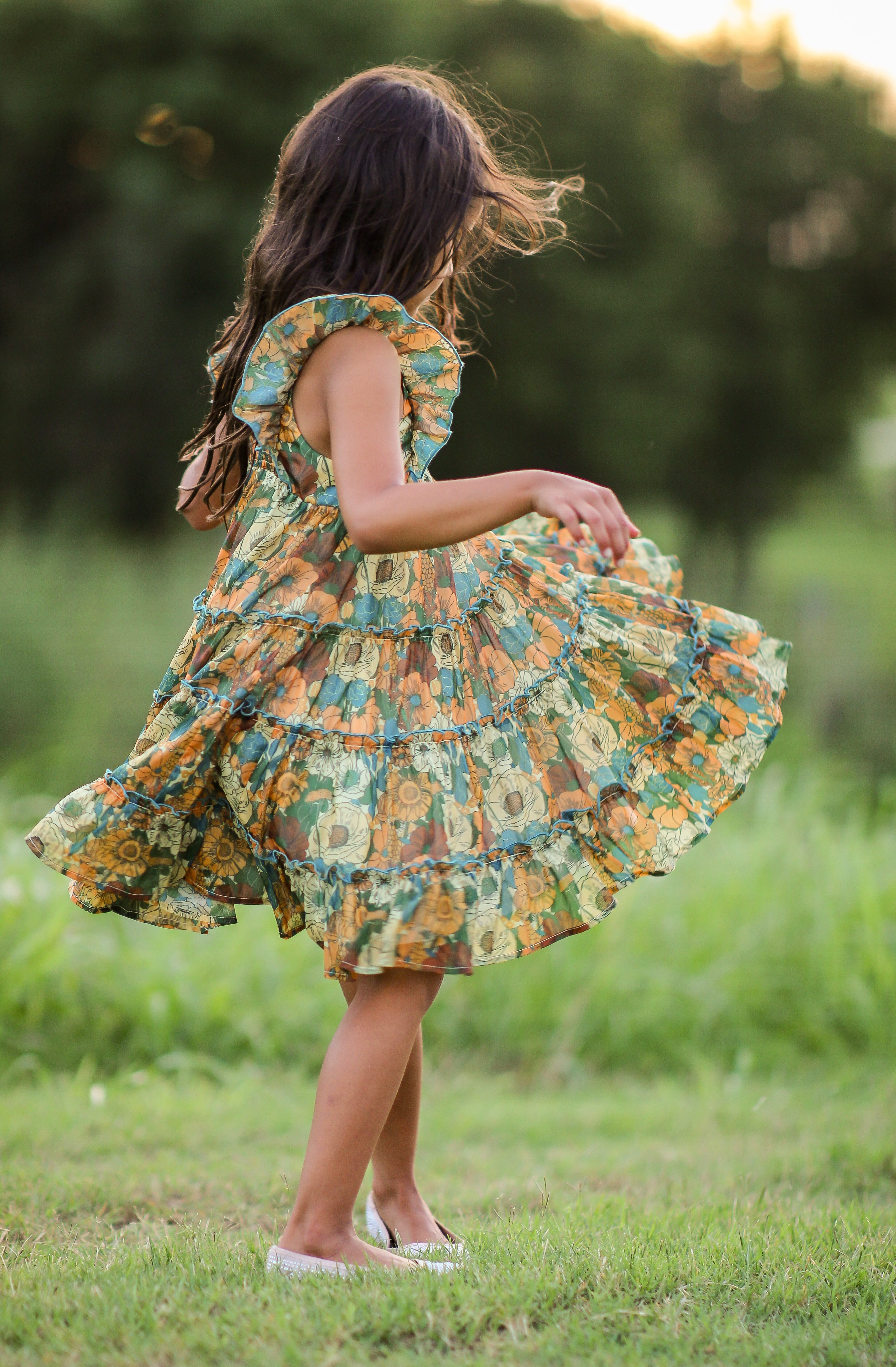 Brielle Shimmer Dress - Golden Grove