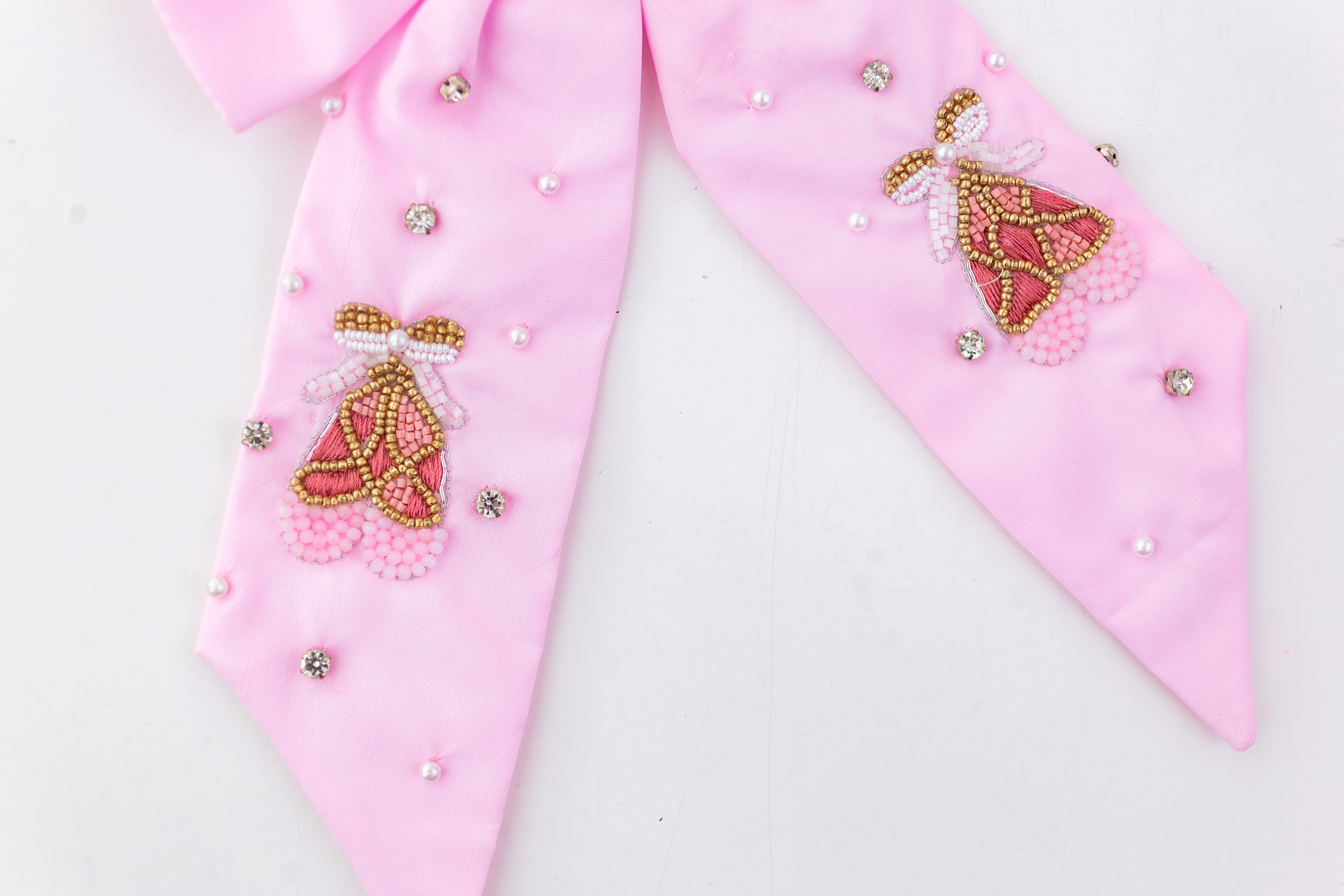 Beaded Hair Bow - Prima Ballerina