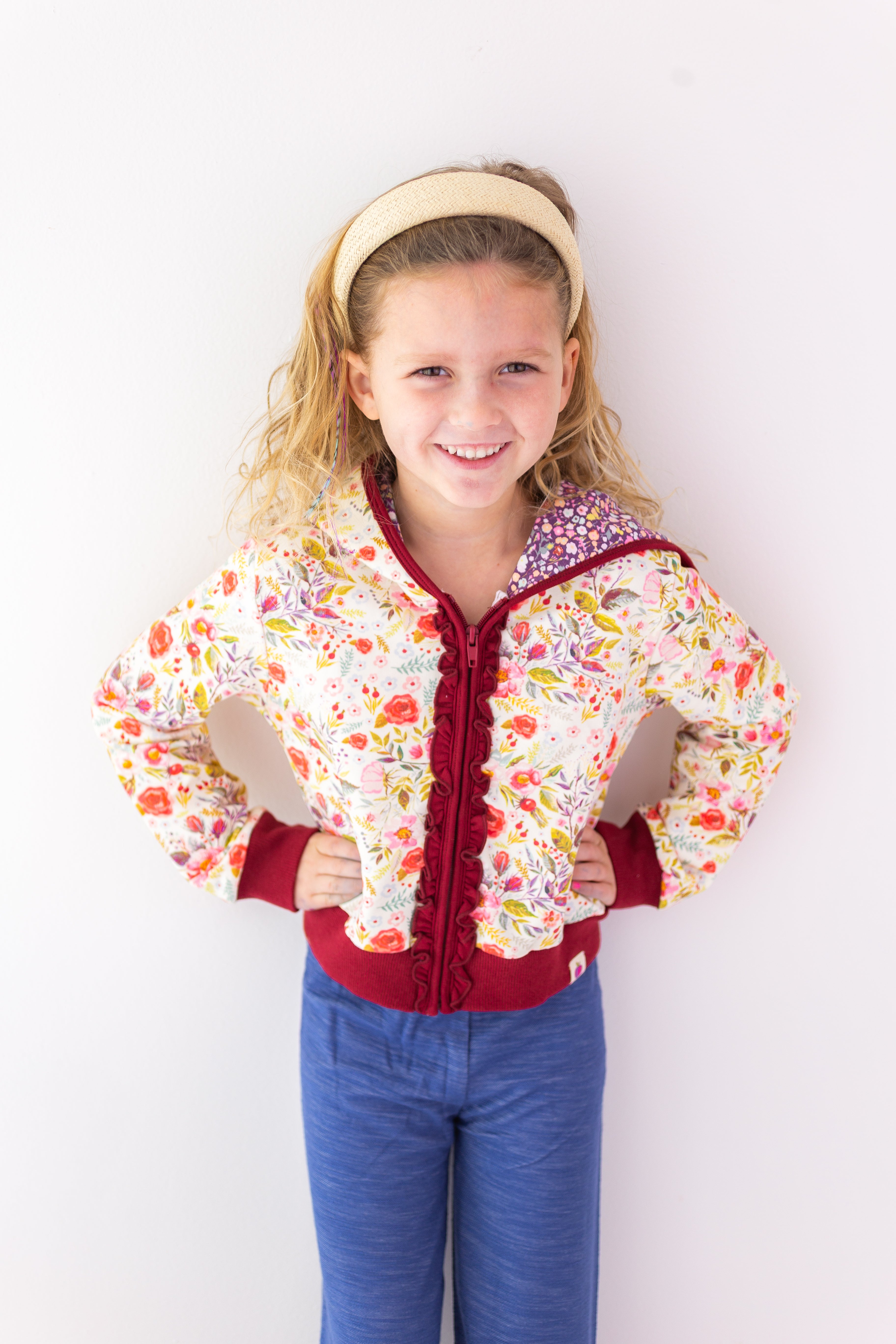 Isla Jogger Zipper Top - Cottage Rose