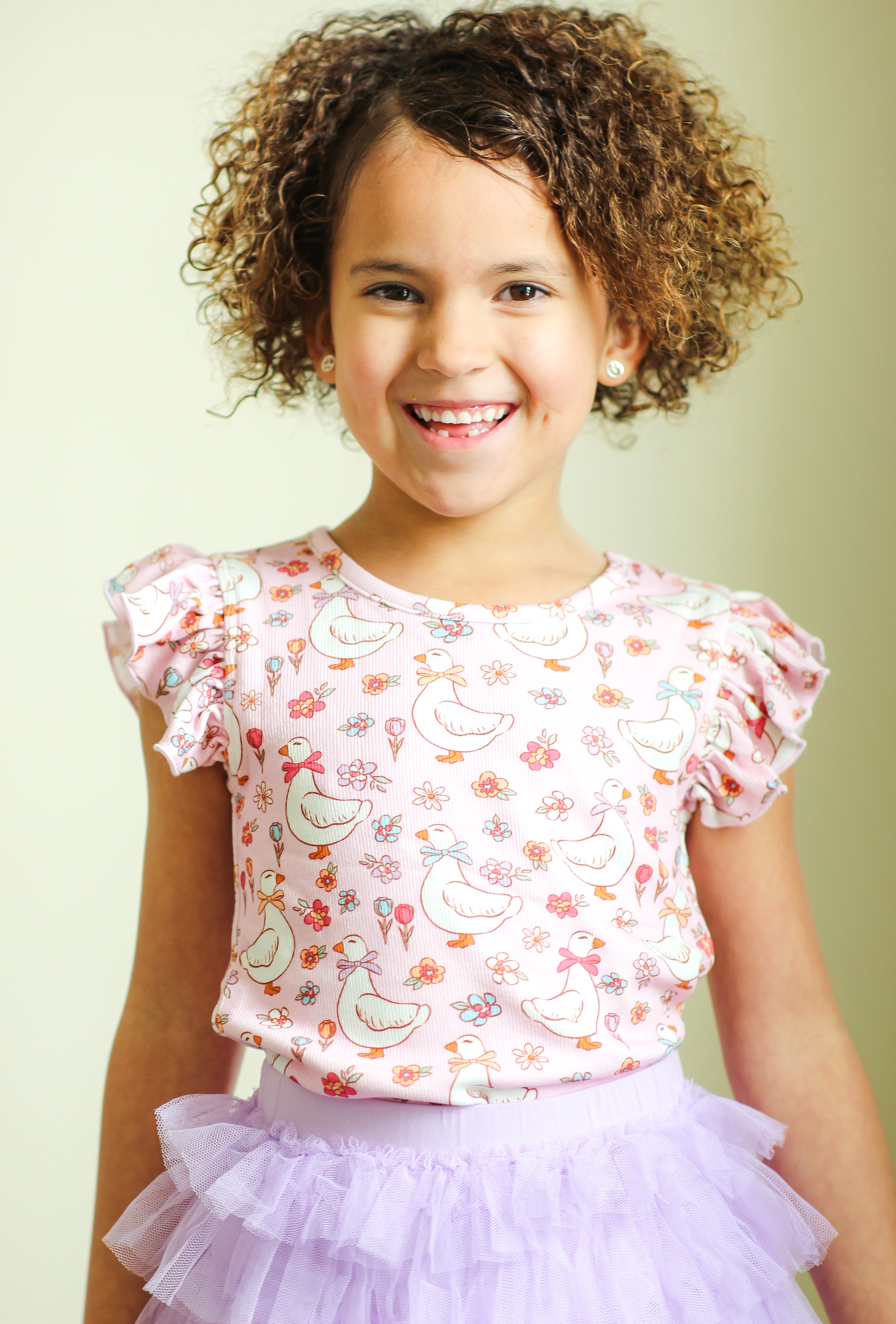 Ribbed Ruffle Top - Duck Duck Goose