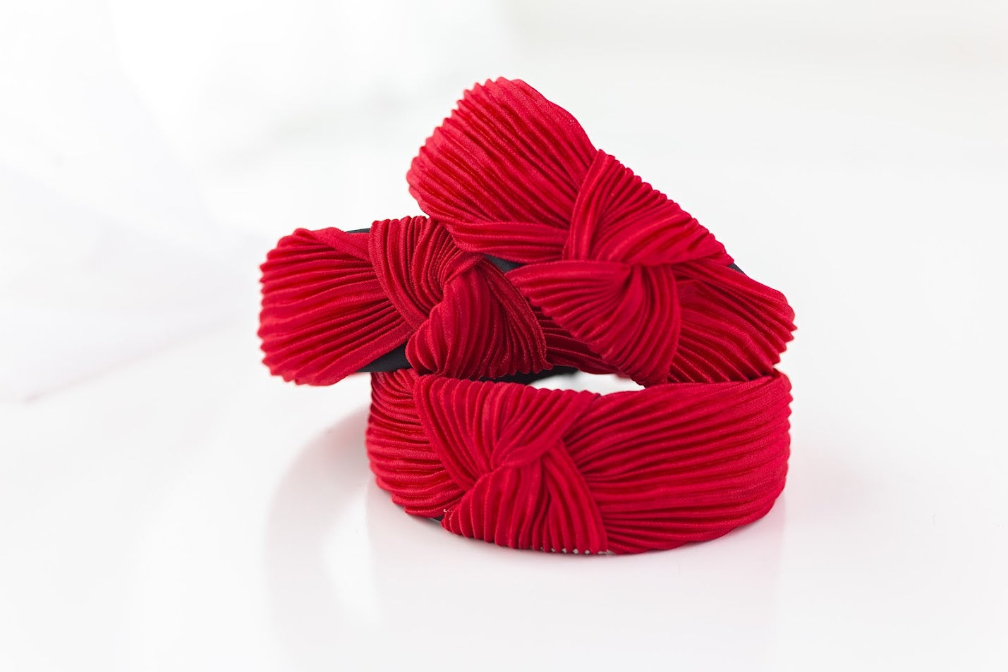 Knot Satin Headband - Crimson