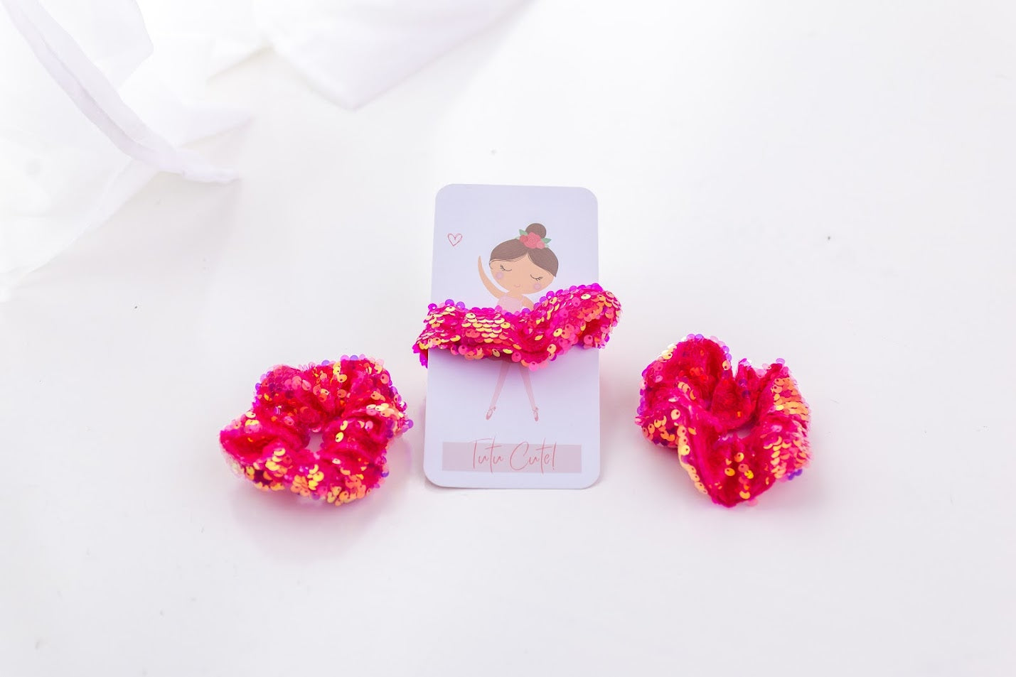 Sequin Scrunchie - Hot Pink