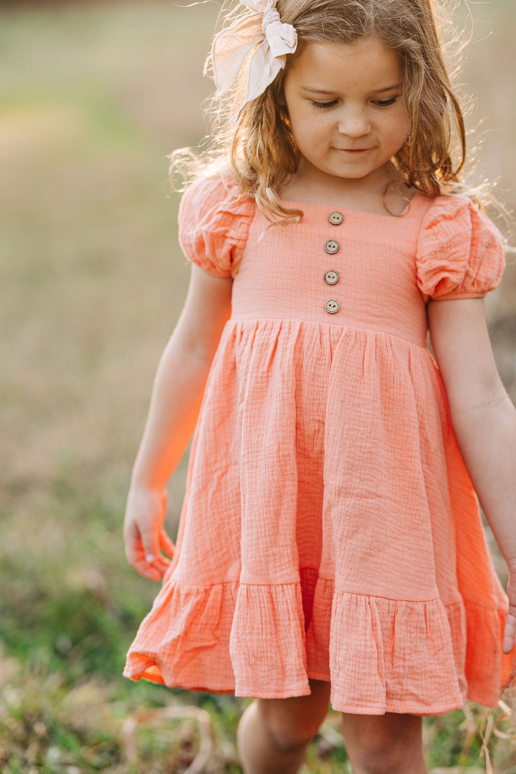 Puff Sleeve Gauze Dress - Sorbet Dreams