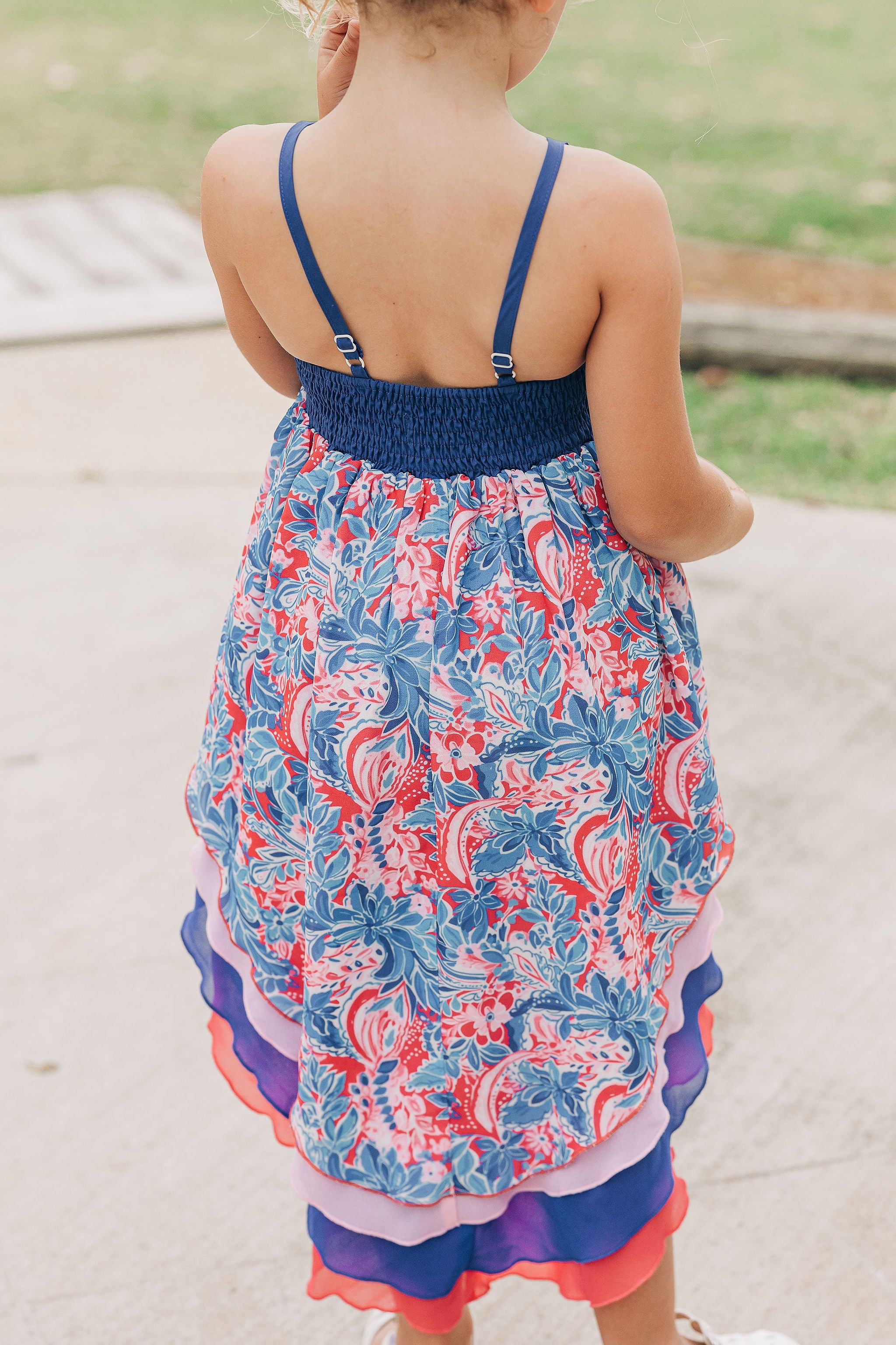 Zoe High-Low Dress - Patriotic Paisley (Pre-Order)