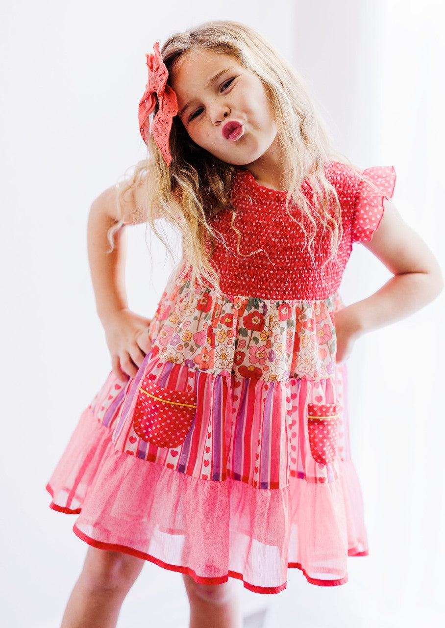 Brielle Shimmer Dress - Romantic Blossom