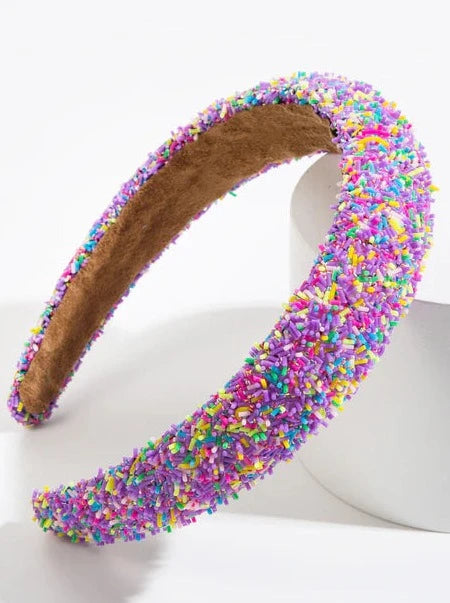 Beaded Headband - Lavender Sprinkles