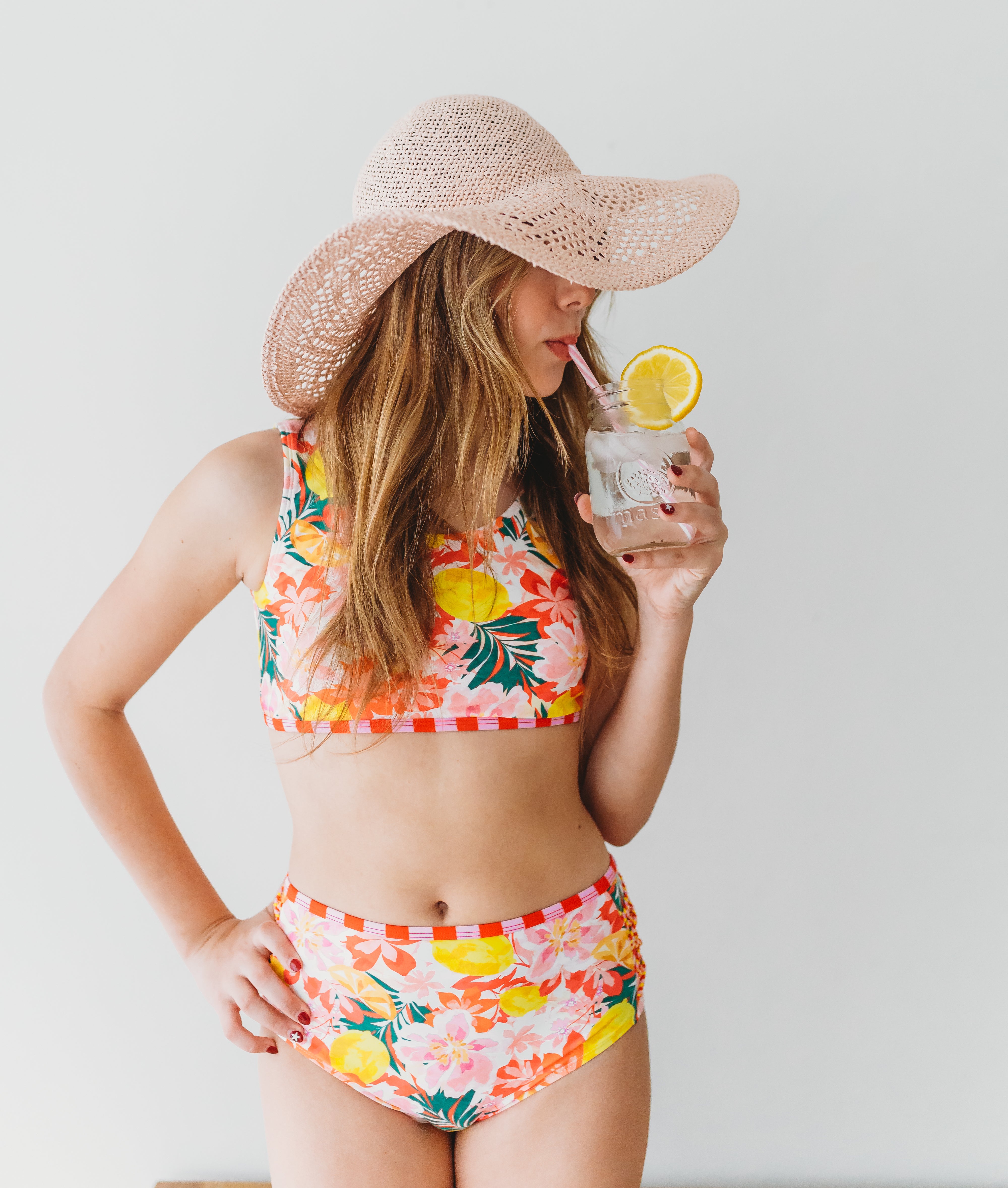 Matilda Jane Two Piece Swimsuit | Luau Pink Hibiscus