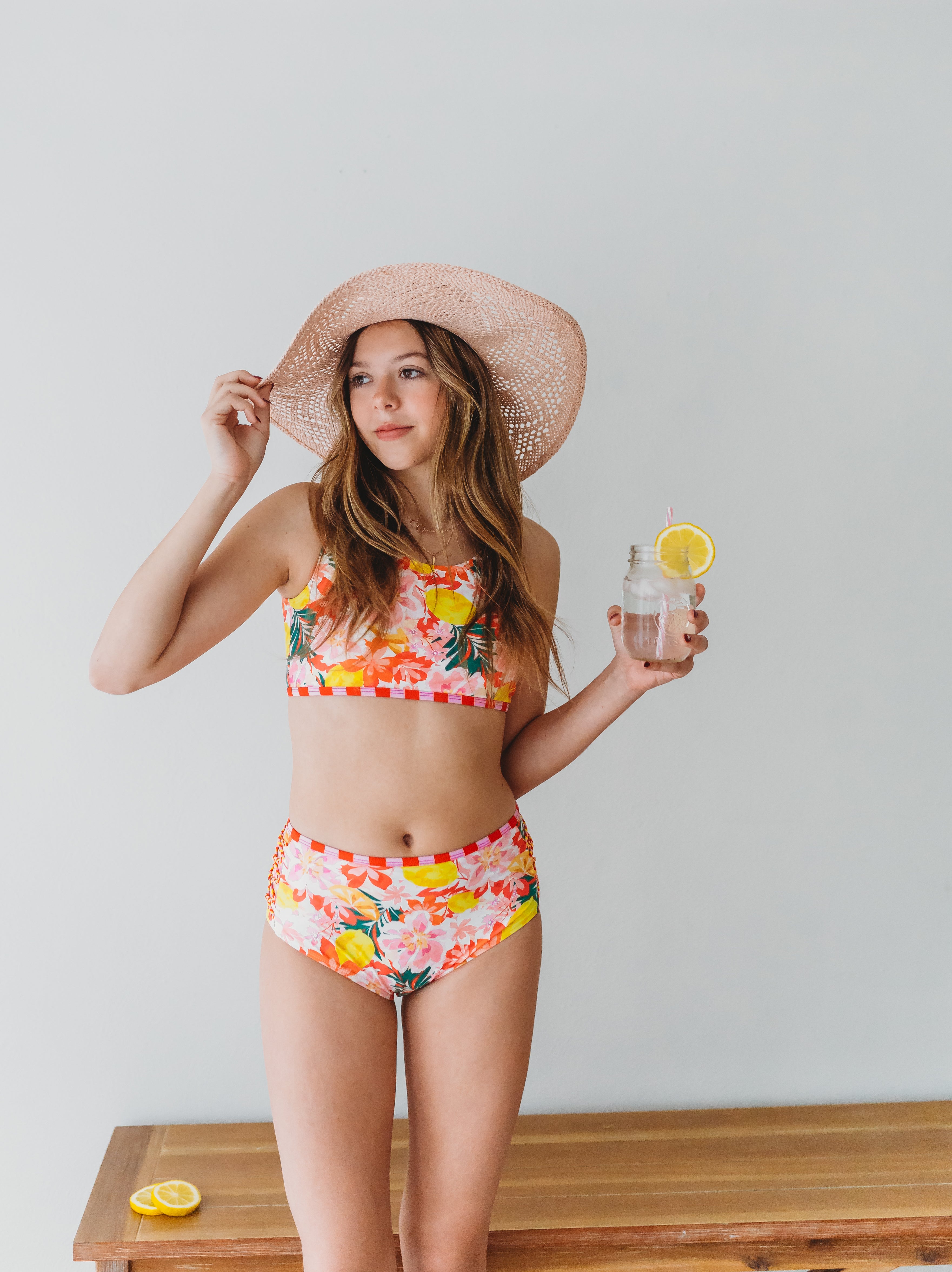 Matilda Jane Two Piece Swimsuit | Luau Pink Hibiscus