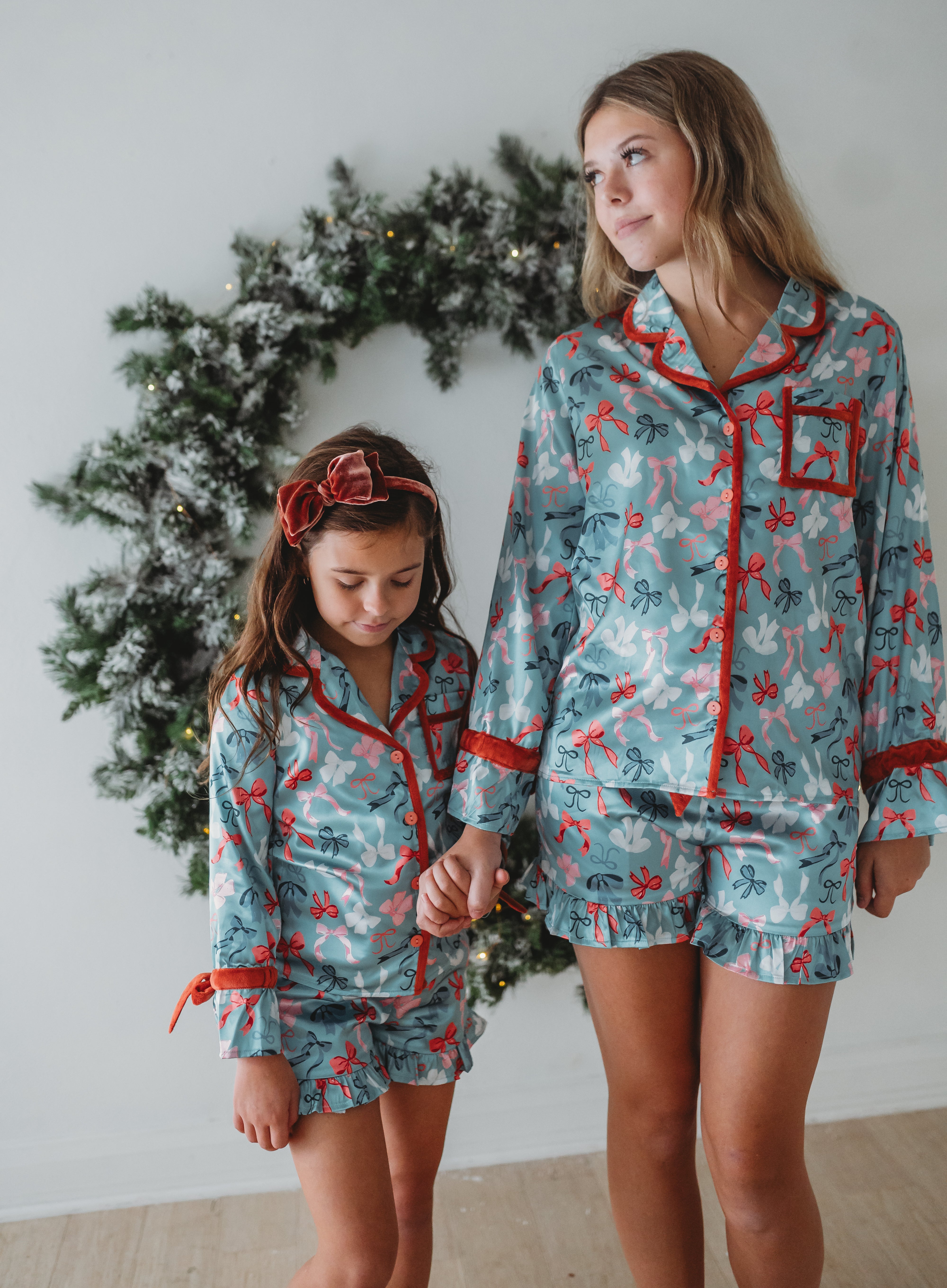 Satin Loungewear Set - Merry Bows (Pre-Order)