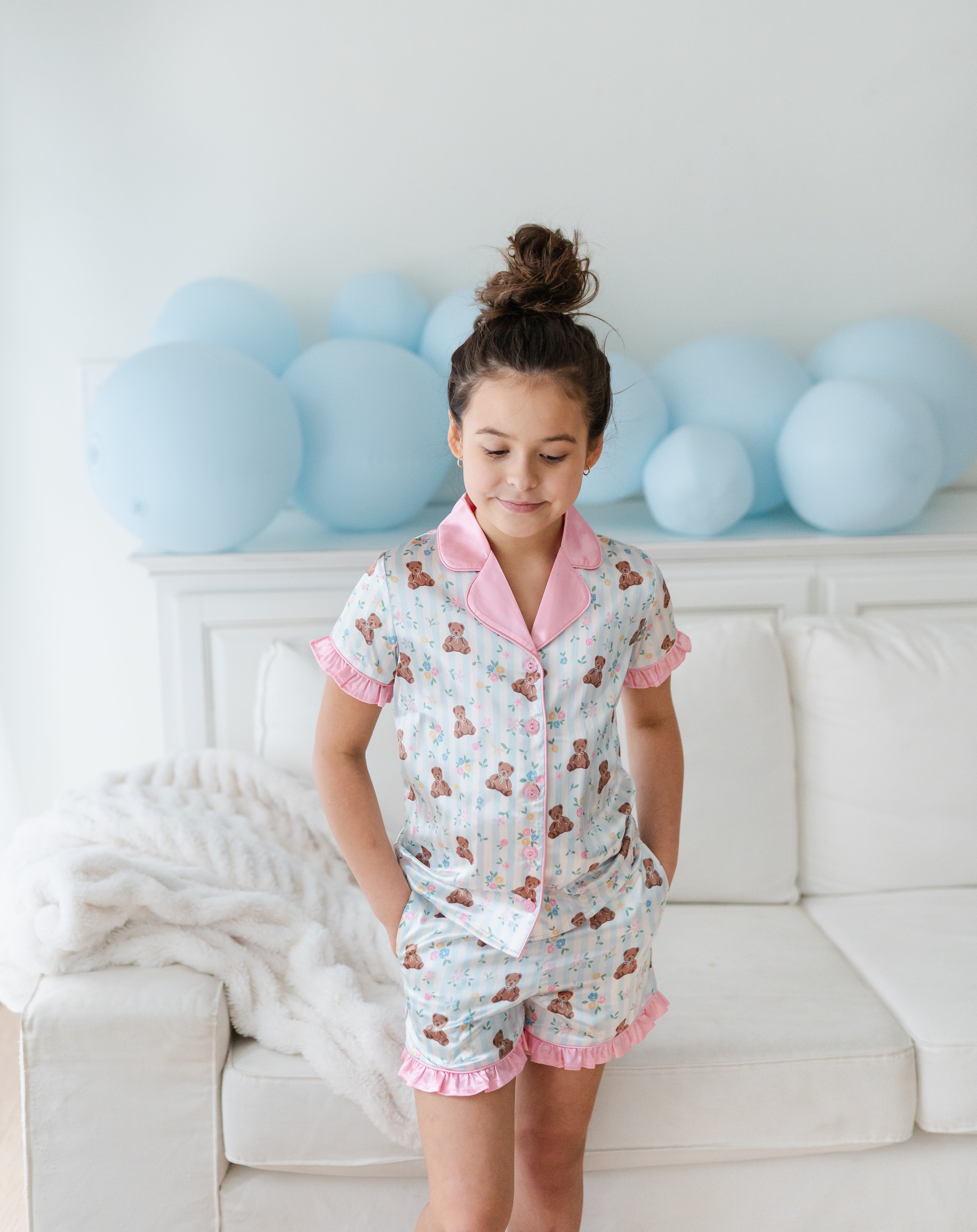 Satin Loungewear Set - Teddy Blossom