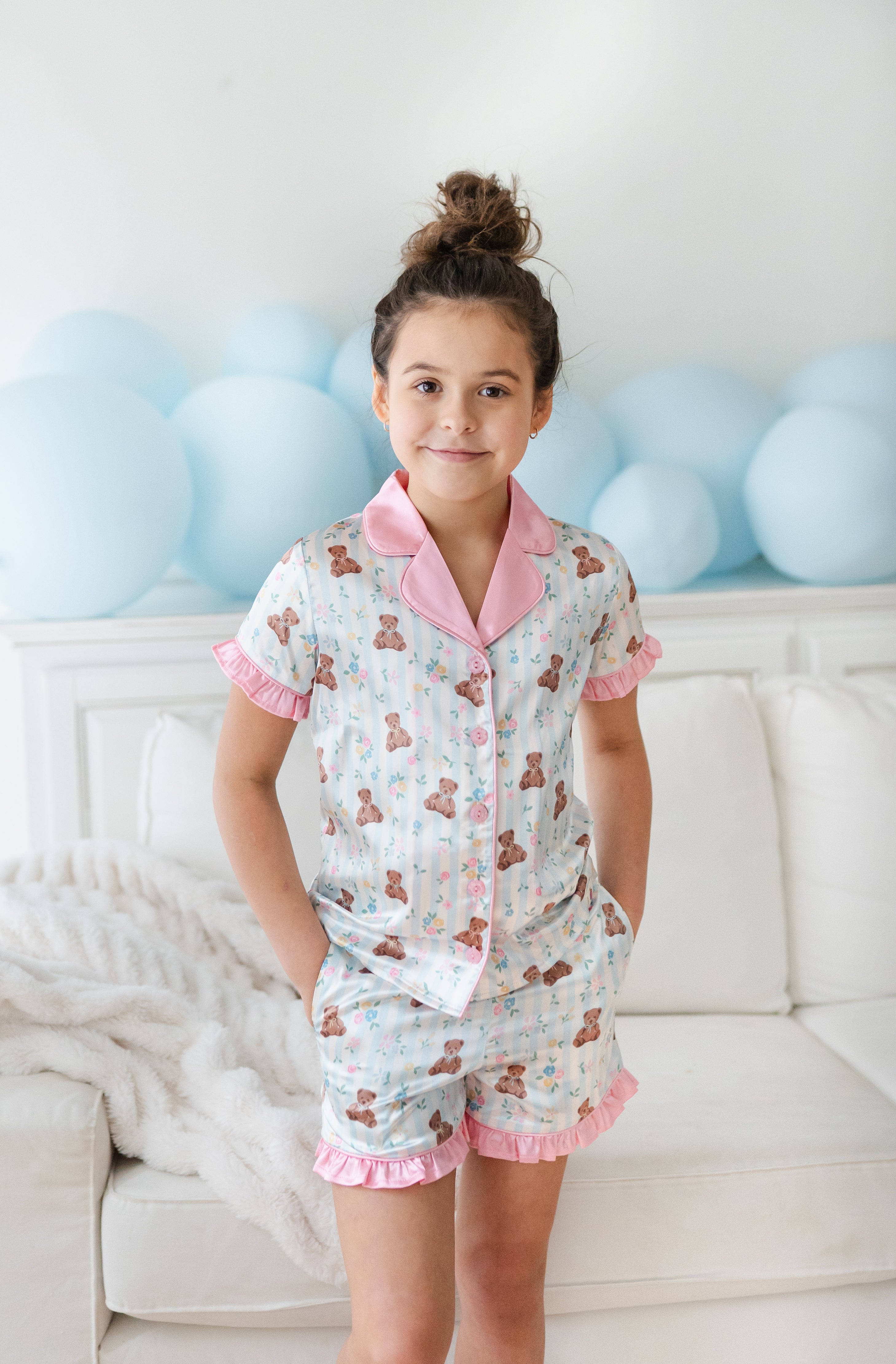 Satin Loungewear Set - Teddy Blossom